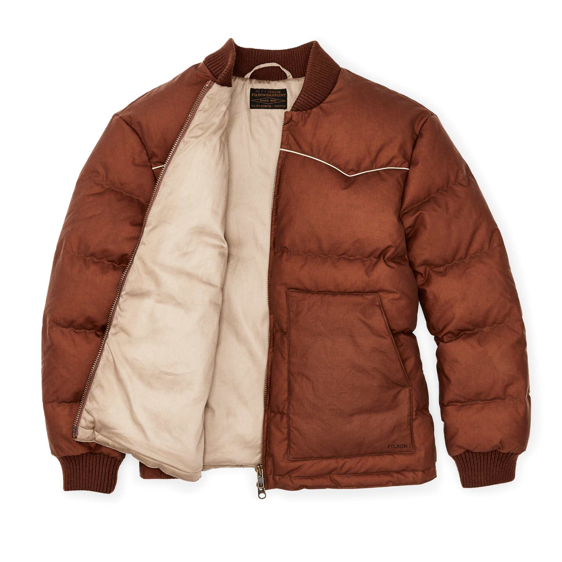 Alternate view of the Filson Women's Waxed Down Jacket - Madder Root