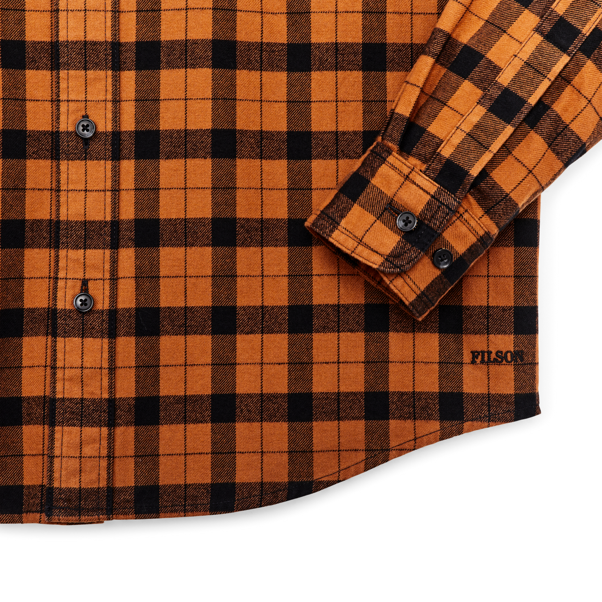 Alternate view of the Filson Alaskan Guide Shirt - Pecan / Black Plaid