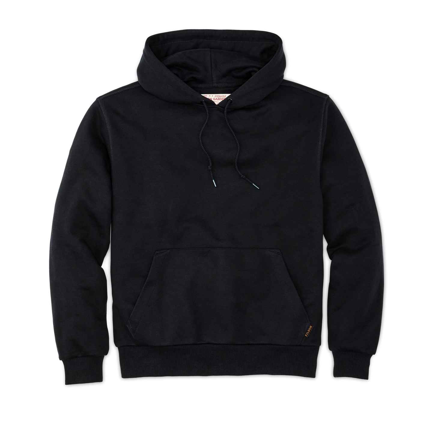 Front-facing image of the Filson Prospector Hoodie - Black