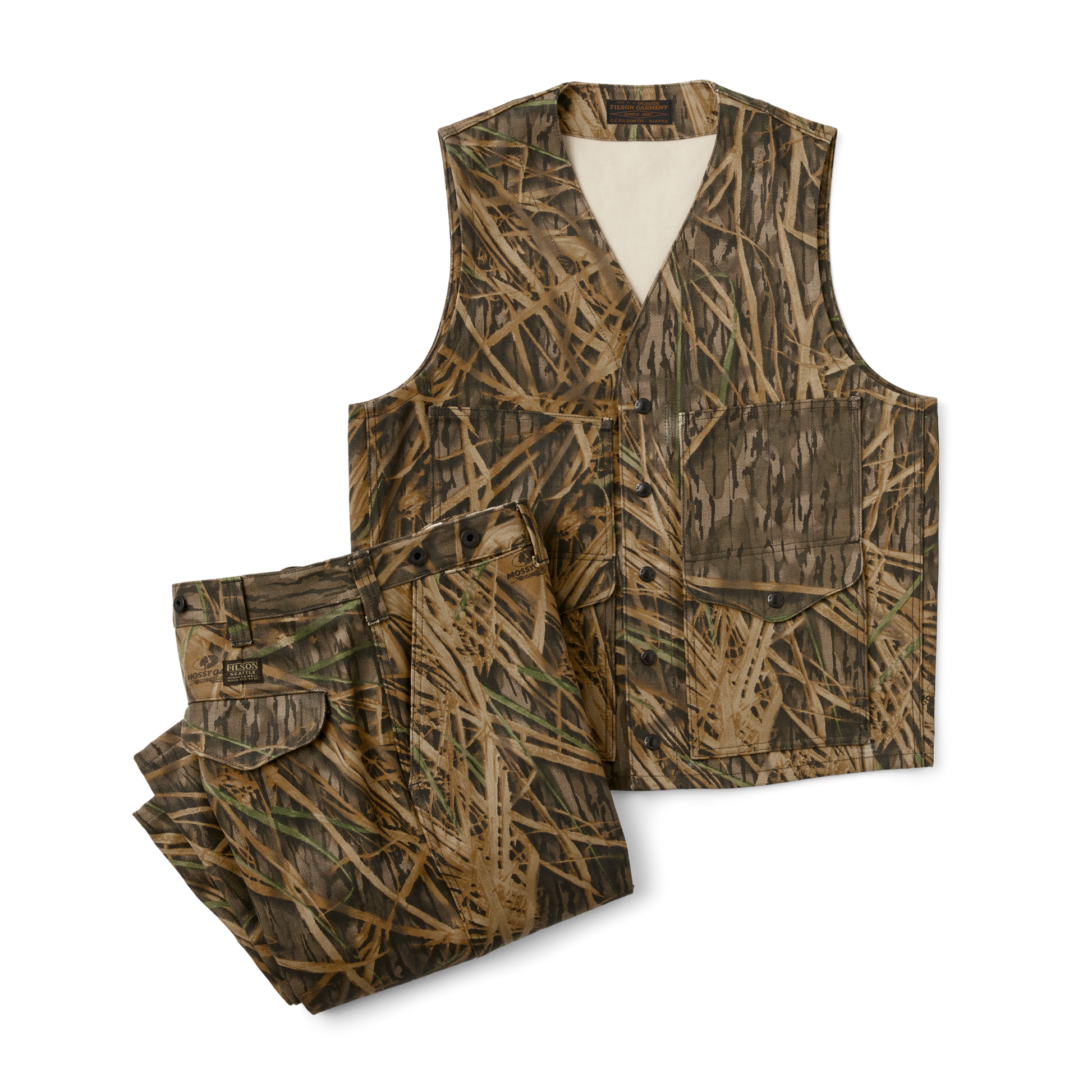 Alternate view of the Filson Rugged Twill Cruiser Vest - Mossy Oak Shadow Grass