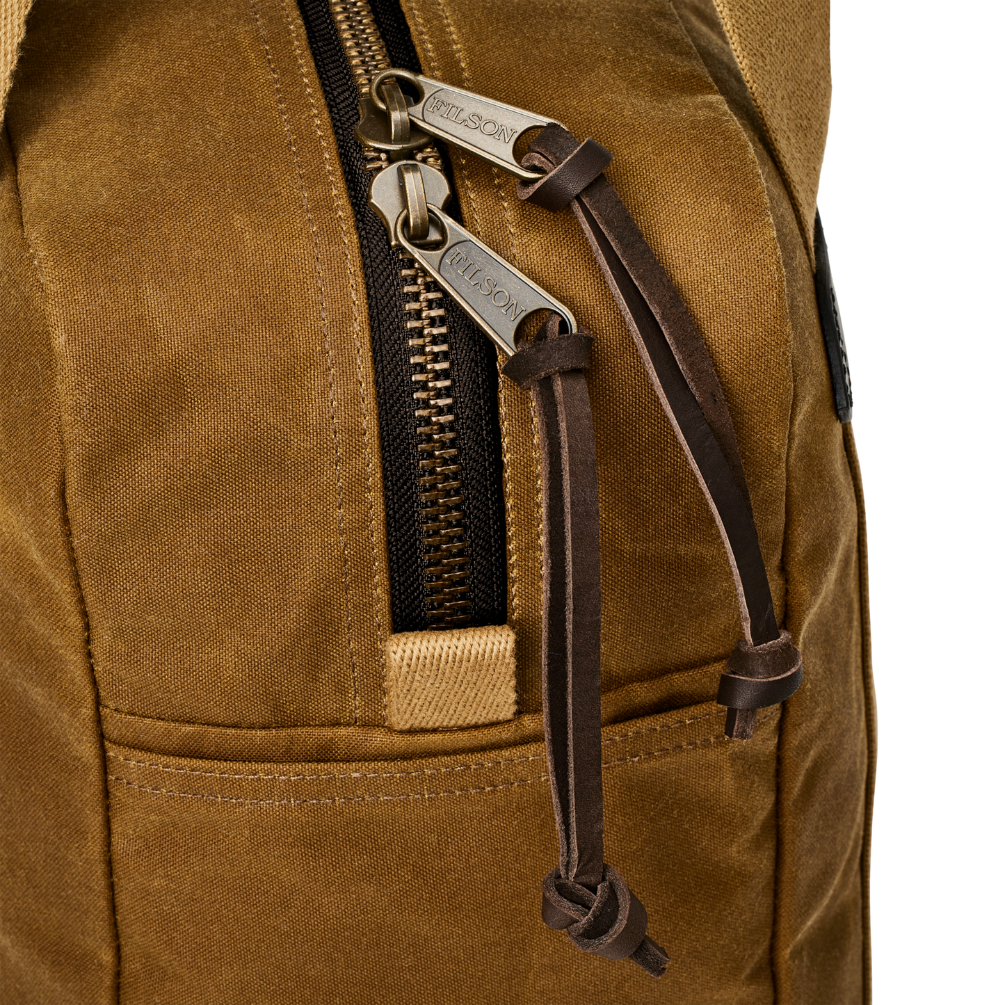 Alternate view of the Filson Tin Cloth Zipper Tote Bag - Dark Tan