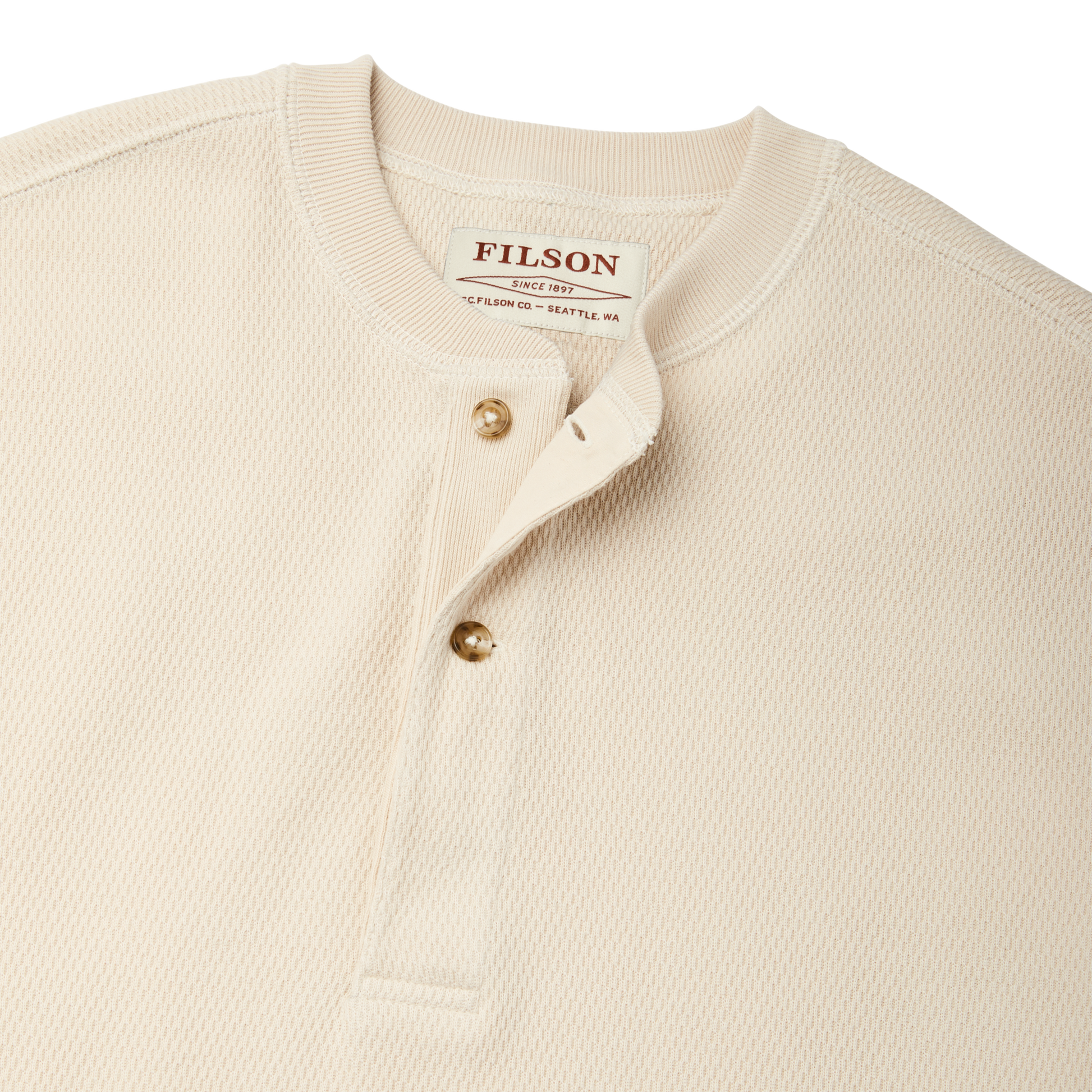 Alternate view of the Filson Waffle Knit Henley - Sand