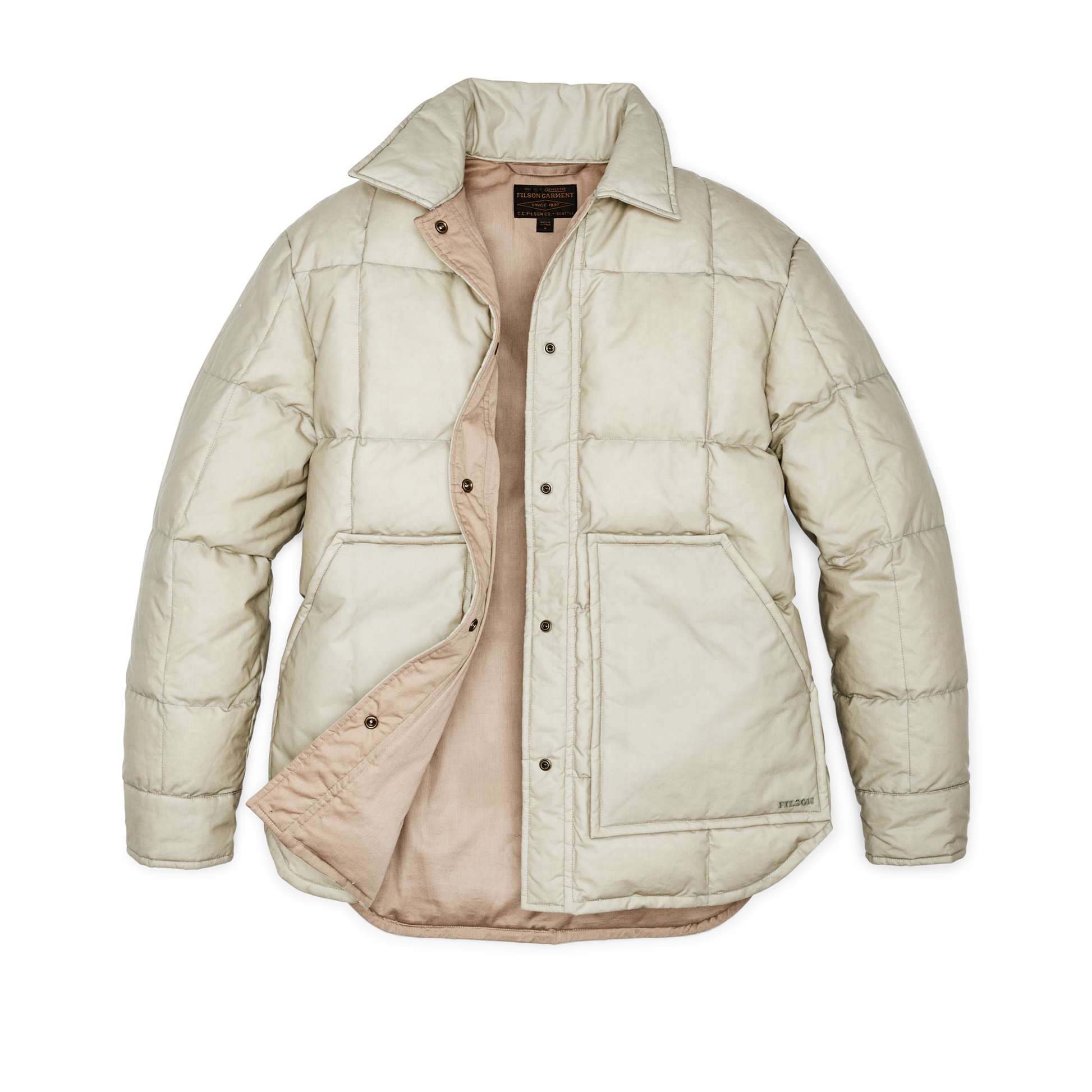 Alternate view of the Filson Women's Waxed Down Barn Coat - Light Tan