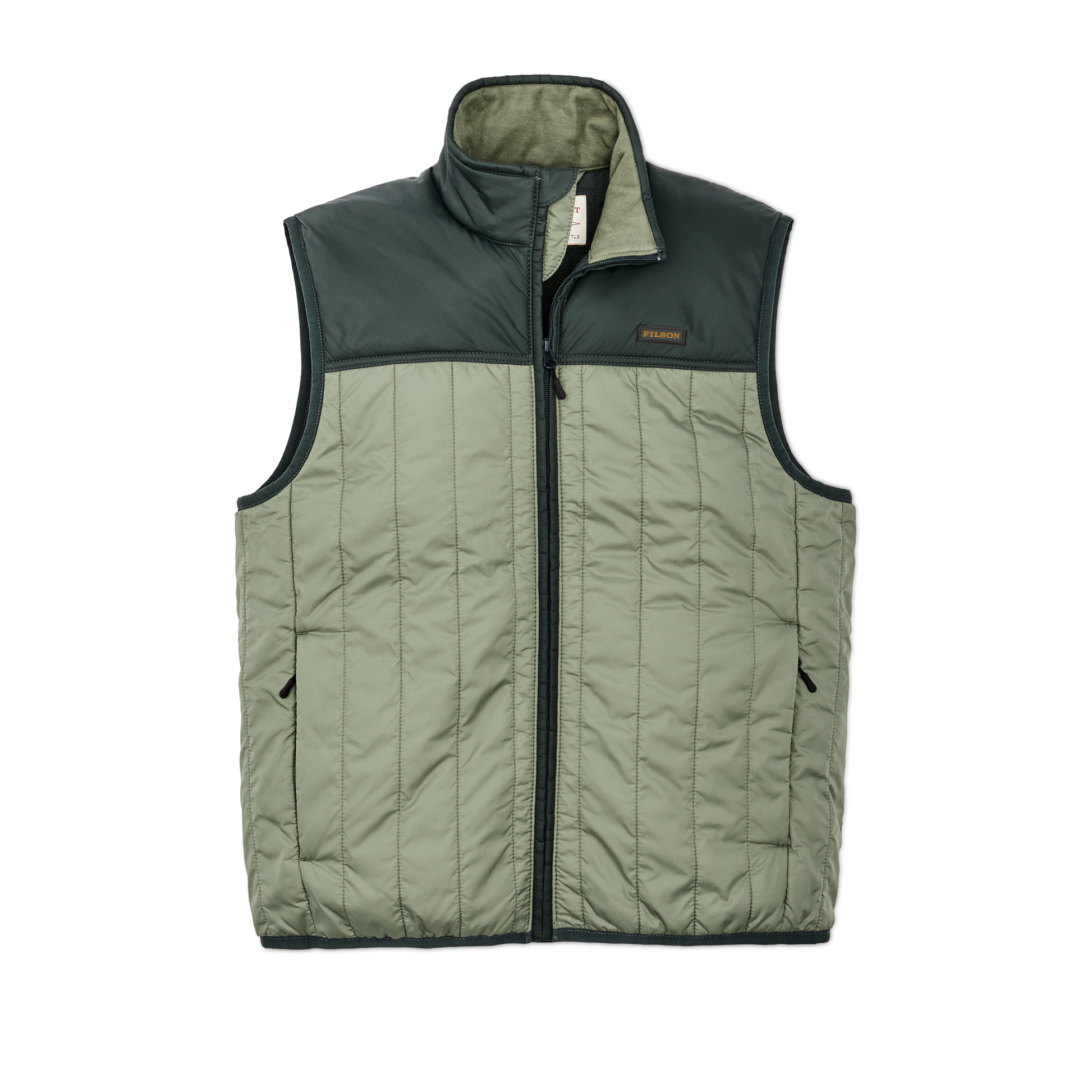 Front-facing image of the Filson Ultralight Vest - Sea Spray