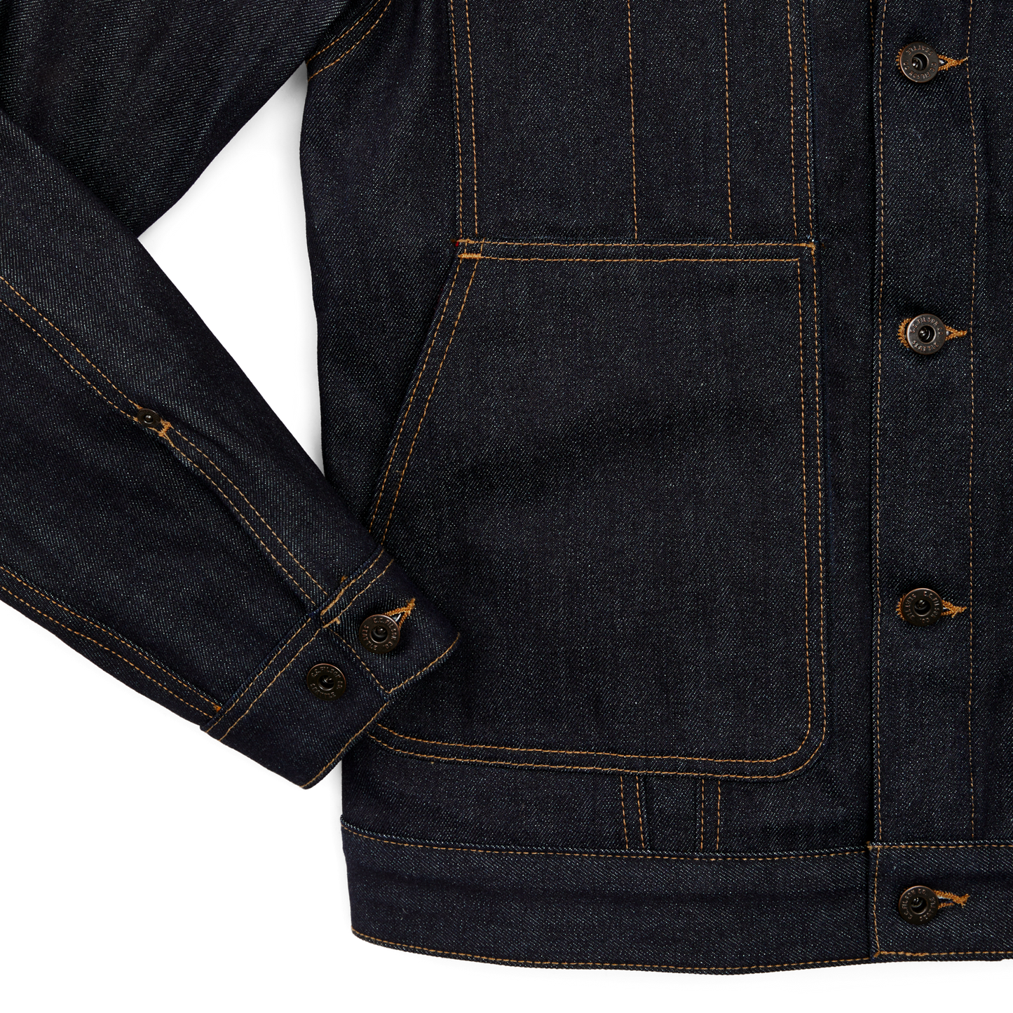 Alternate view of the Filson Lined Denim Short Cruiser Jacket - Raw Indigo