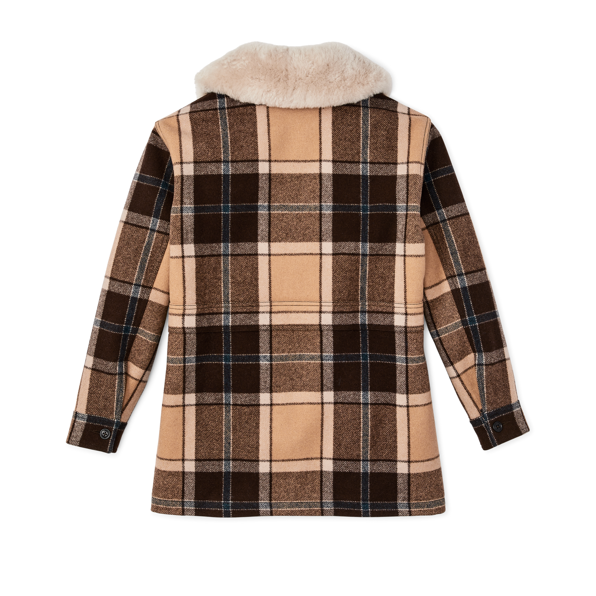 Alternate view of the Filson Women's Lined Wool Packer Coat - Cream / Brown / Multi Plaid