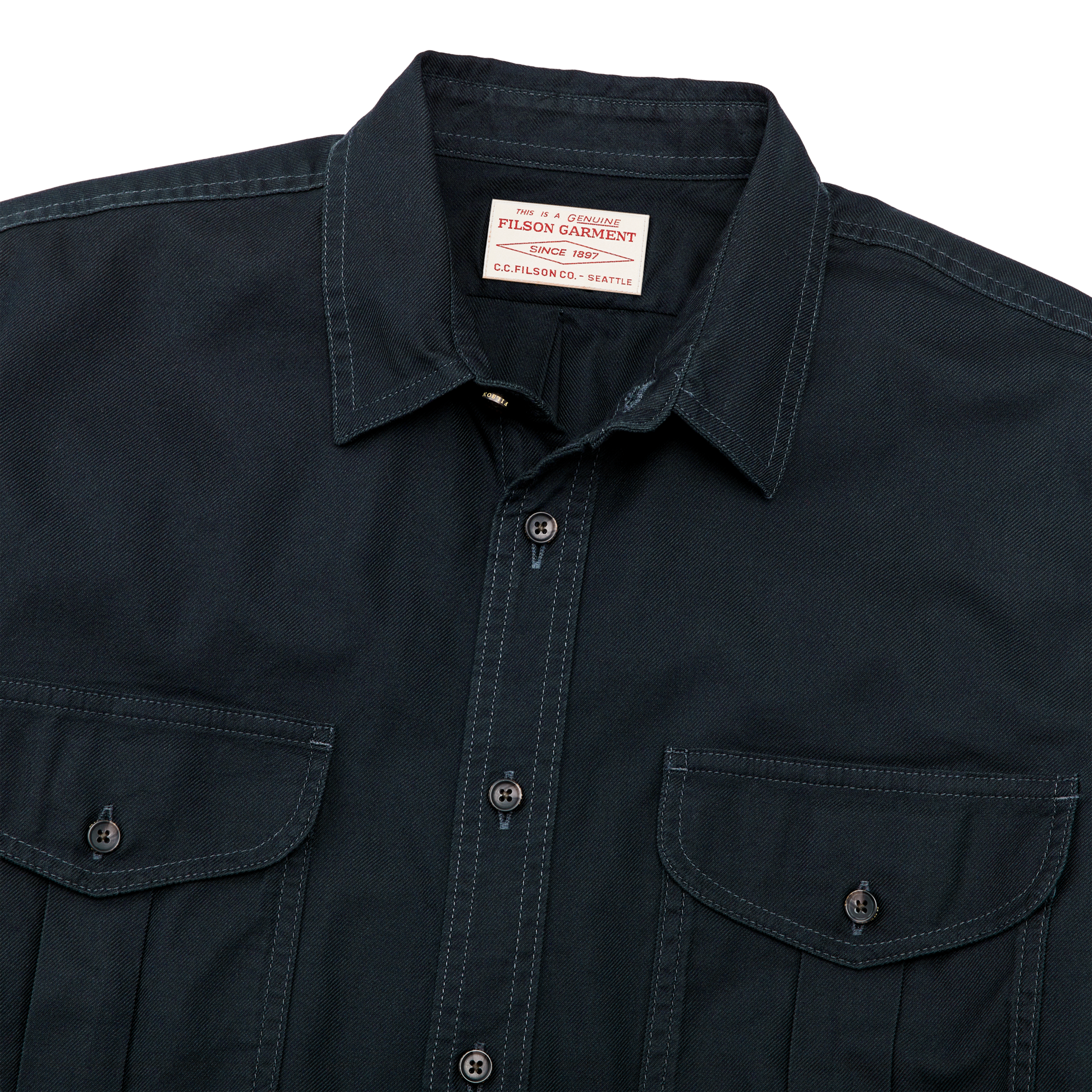 Alternate view of the Filson Lightweight Alaskan Guide Shirt - Midnight Navy