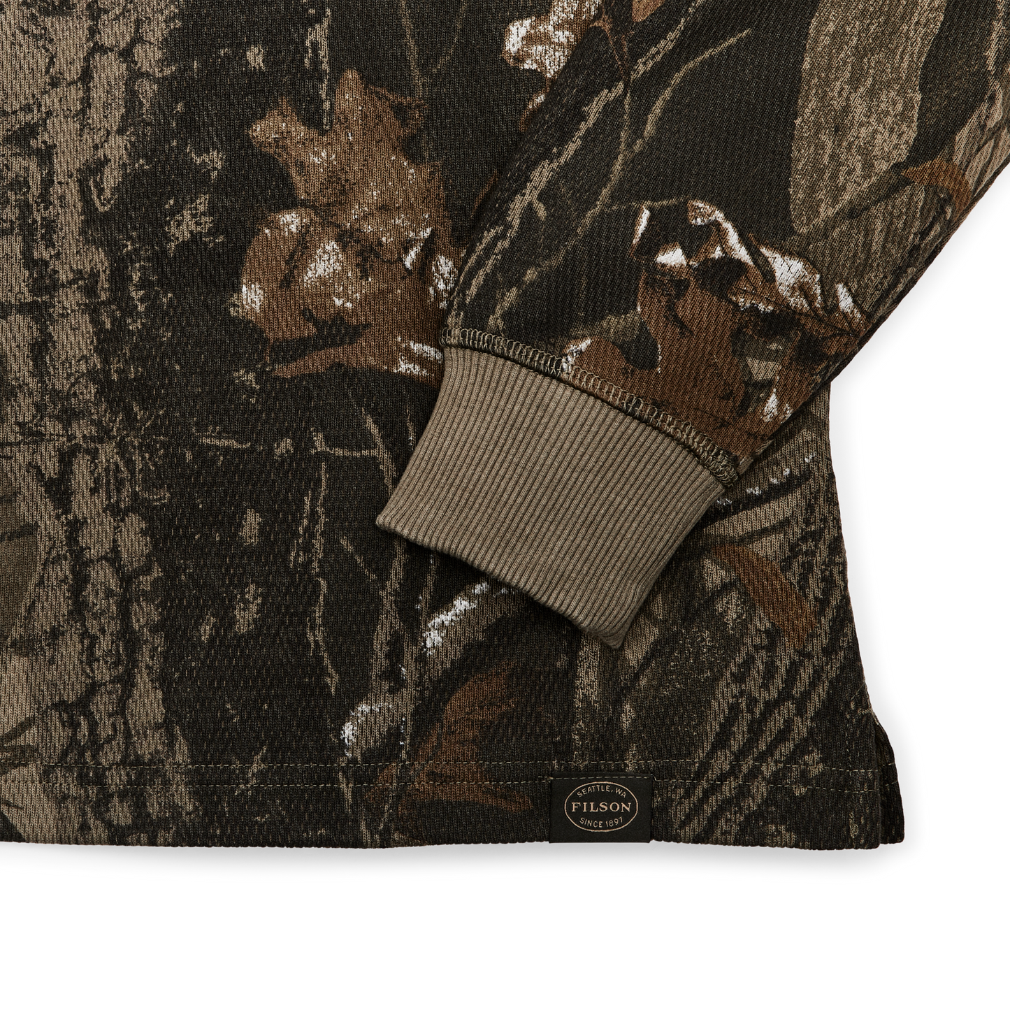 Alternate view of the Filson Waffle Knit Thermal Crewneck - Realtree Hardwoods Camo