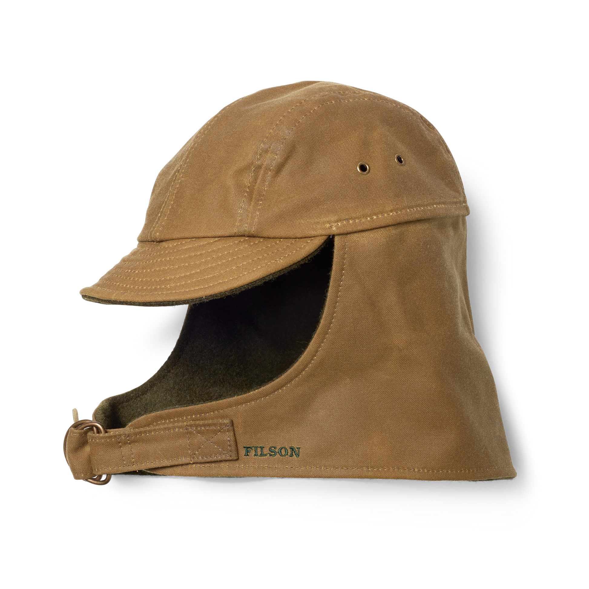 Front-facing image of the Filson Tin Cloth Wildfowl Hat - Dark Tan