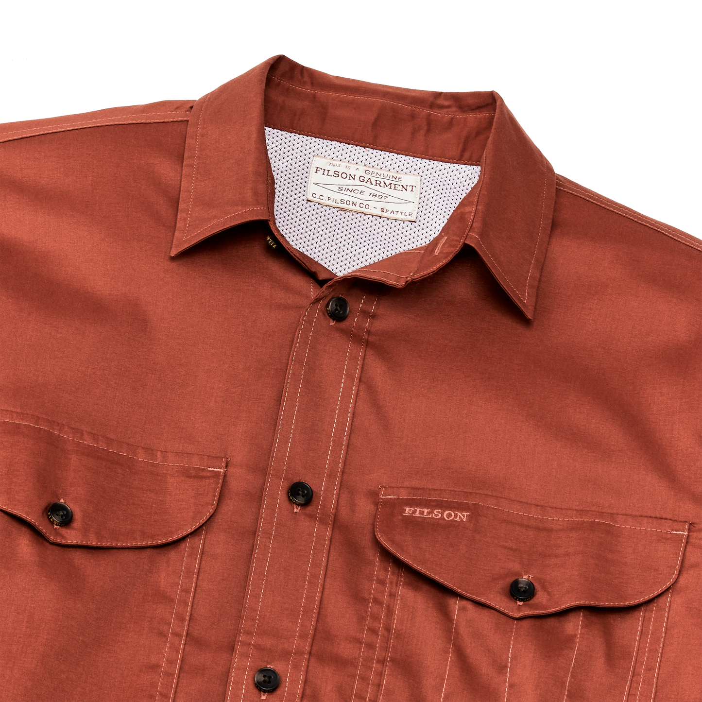 Alternate view of the Filson Twin Lakes Sport Shirt - Tanbark Red