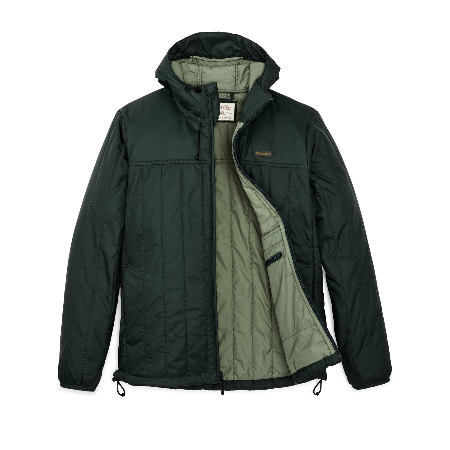 Alternate view of the Filson Ultralight Hooded Jacket - Dark Spruce