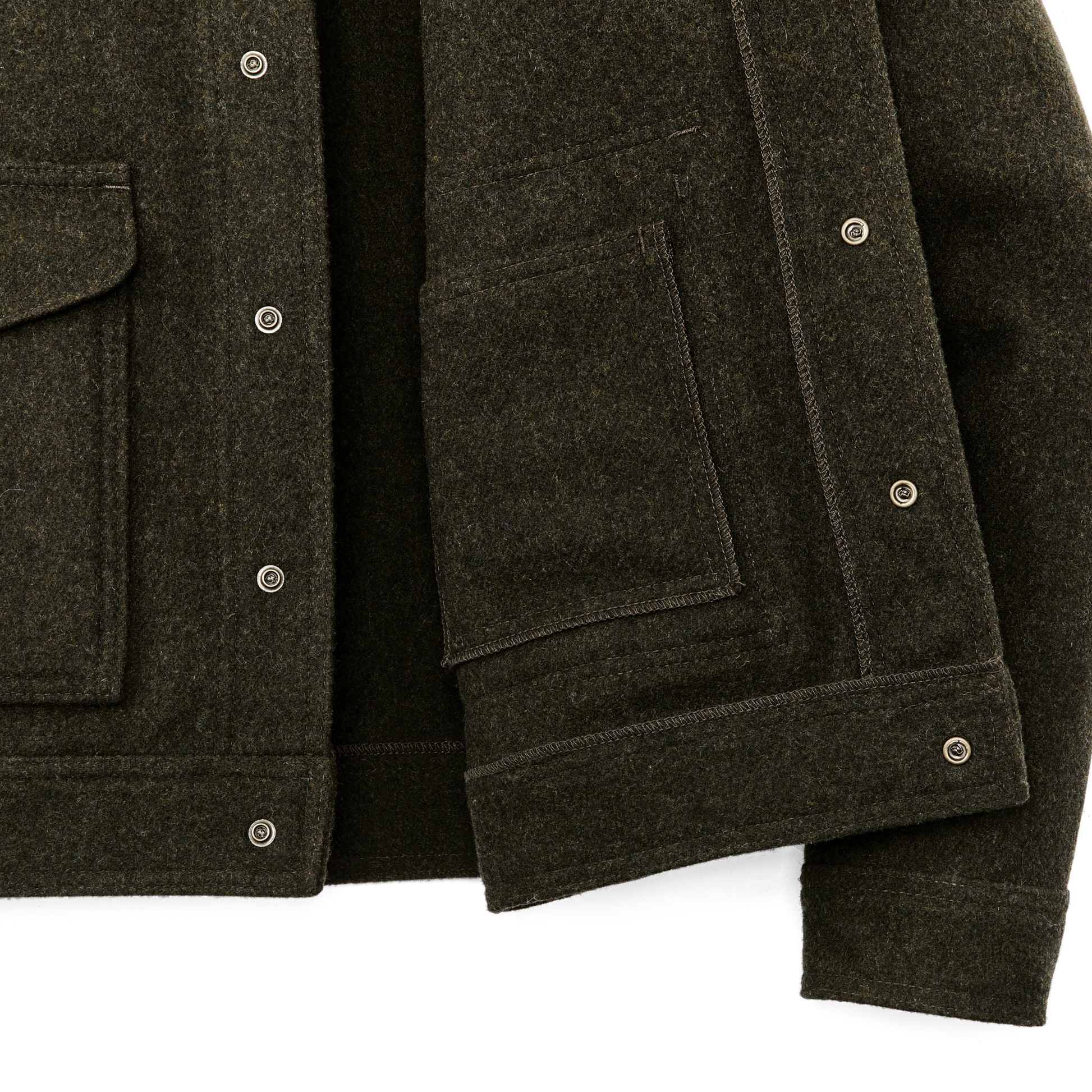 Alternate view of the Filson Mackinaw Wool Work Jacket - Forest Green