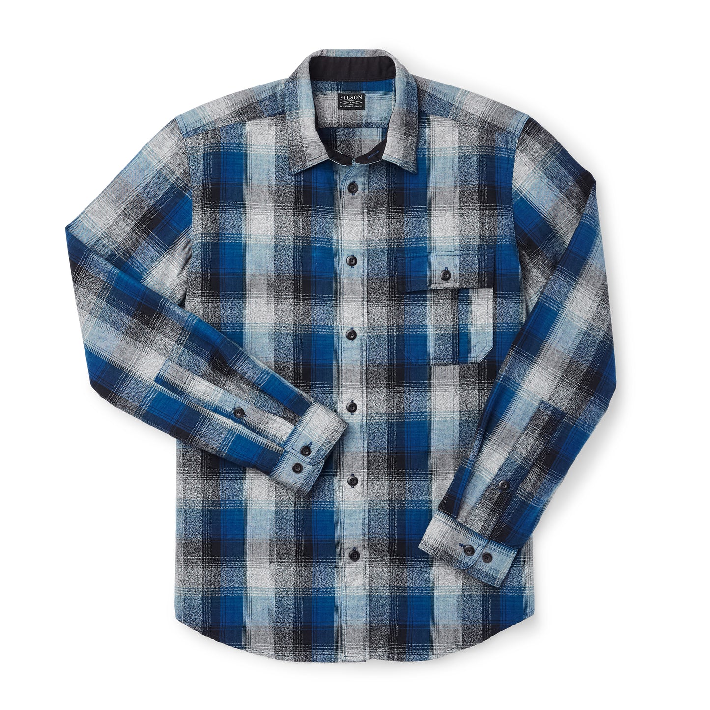 Rustic Oxford Shirt - Indigo/black/charcoal Plaid