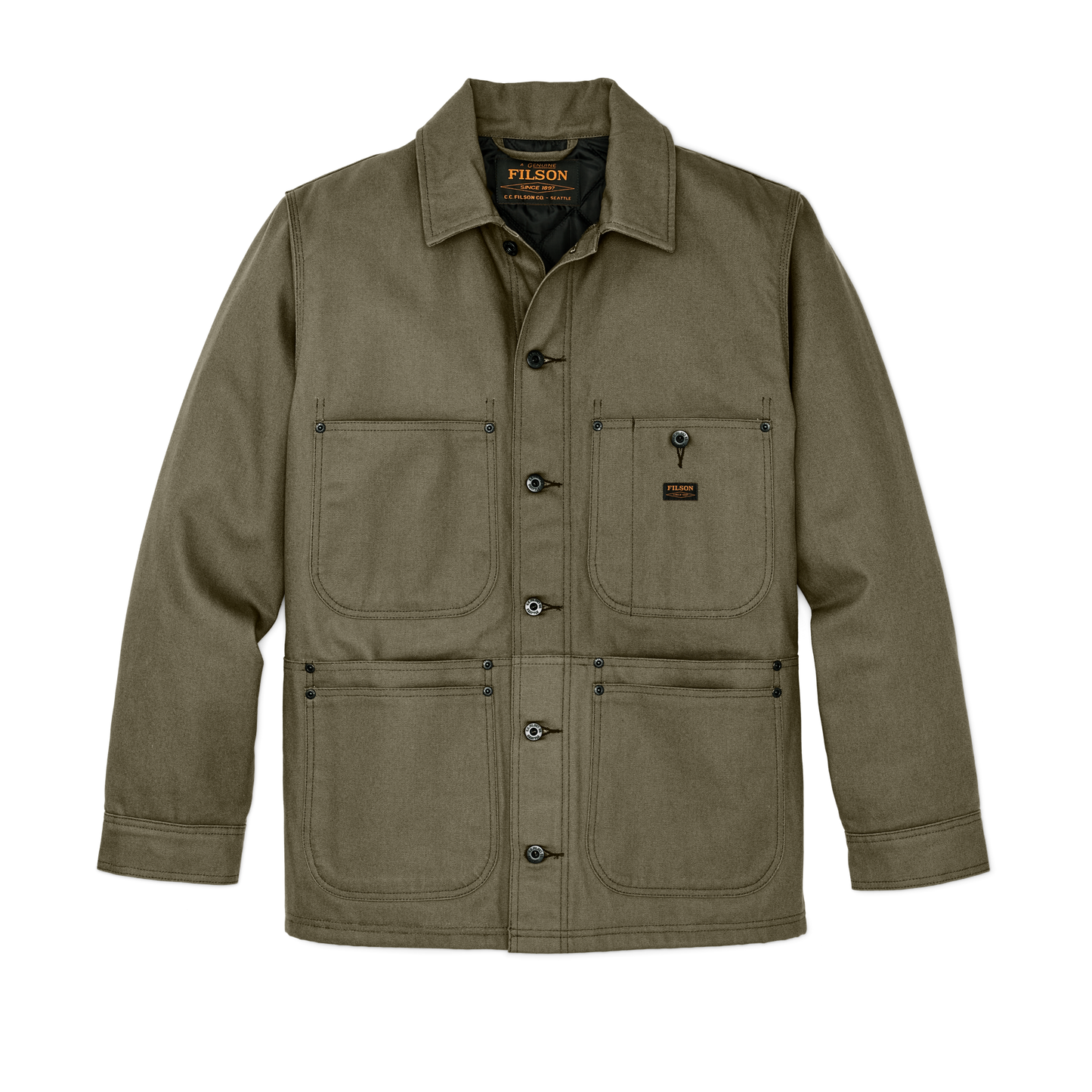 Front-facing image of the Filson Worksmith Insulated Jacket - Tarmac