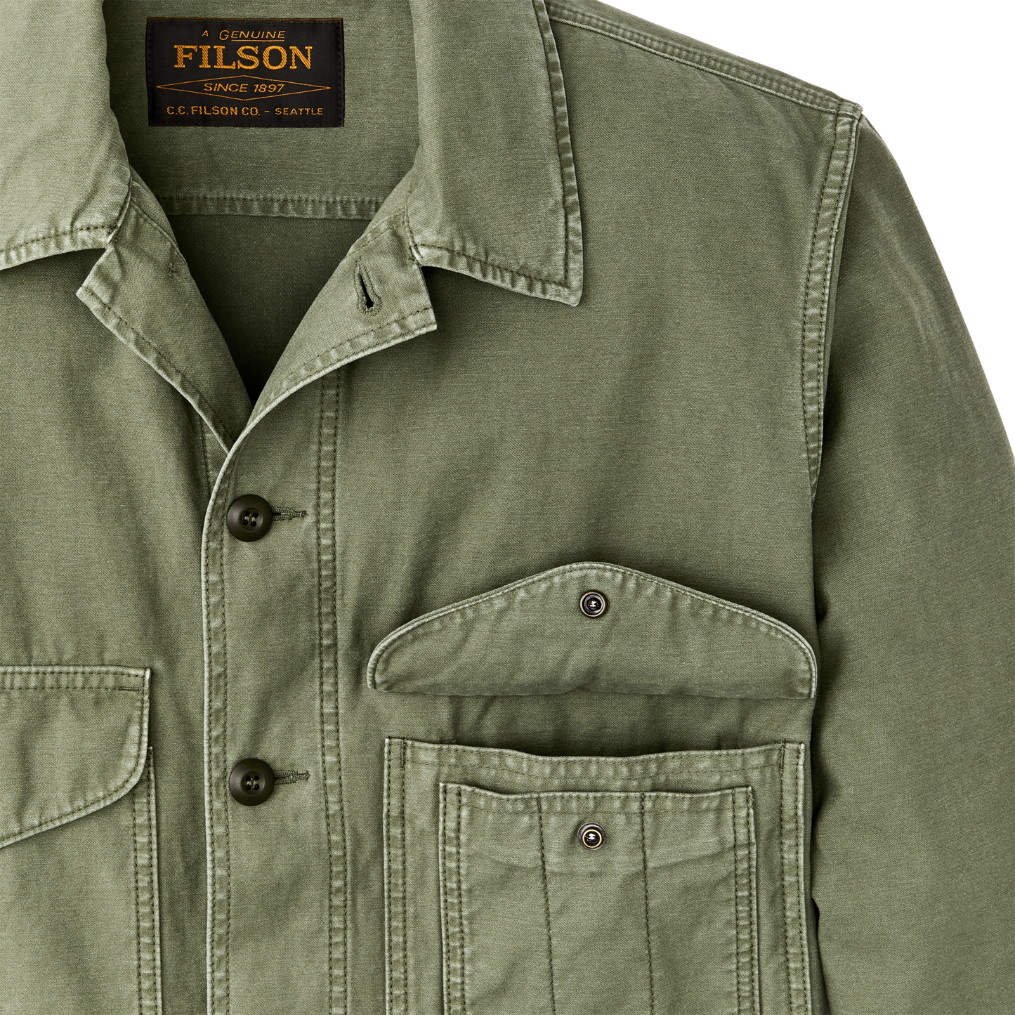 Alternate view of the Filson Field Cruiser Jacket - Washed Fatigue Green