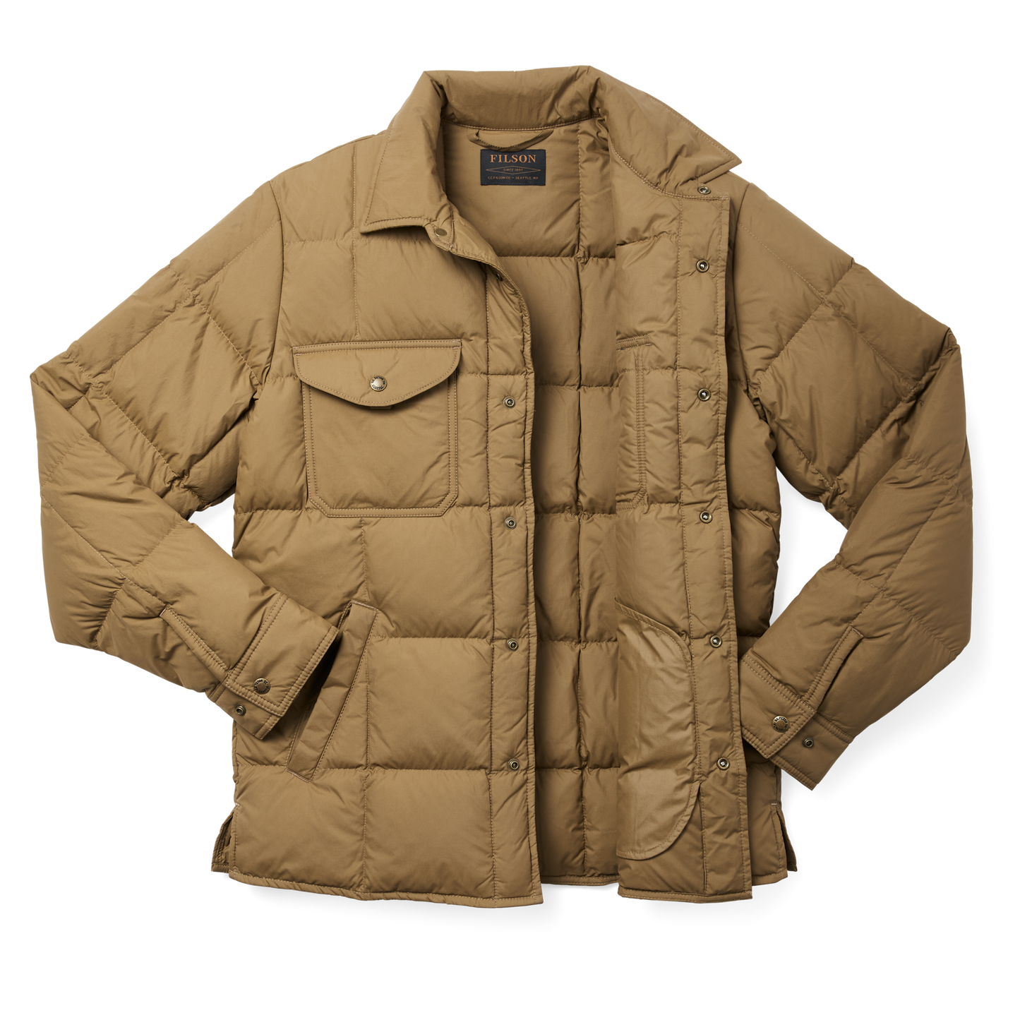 Alternate view of the Filson Lightweight Down Jac-shirt - Dark Tan