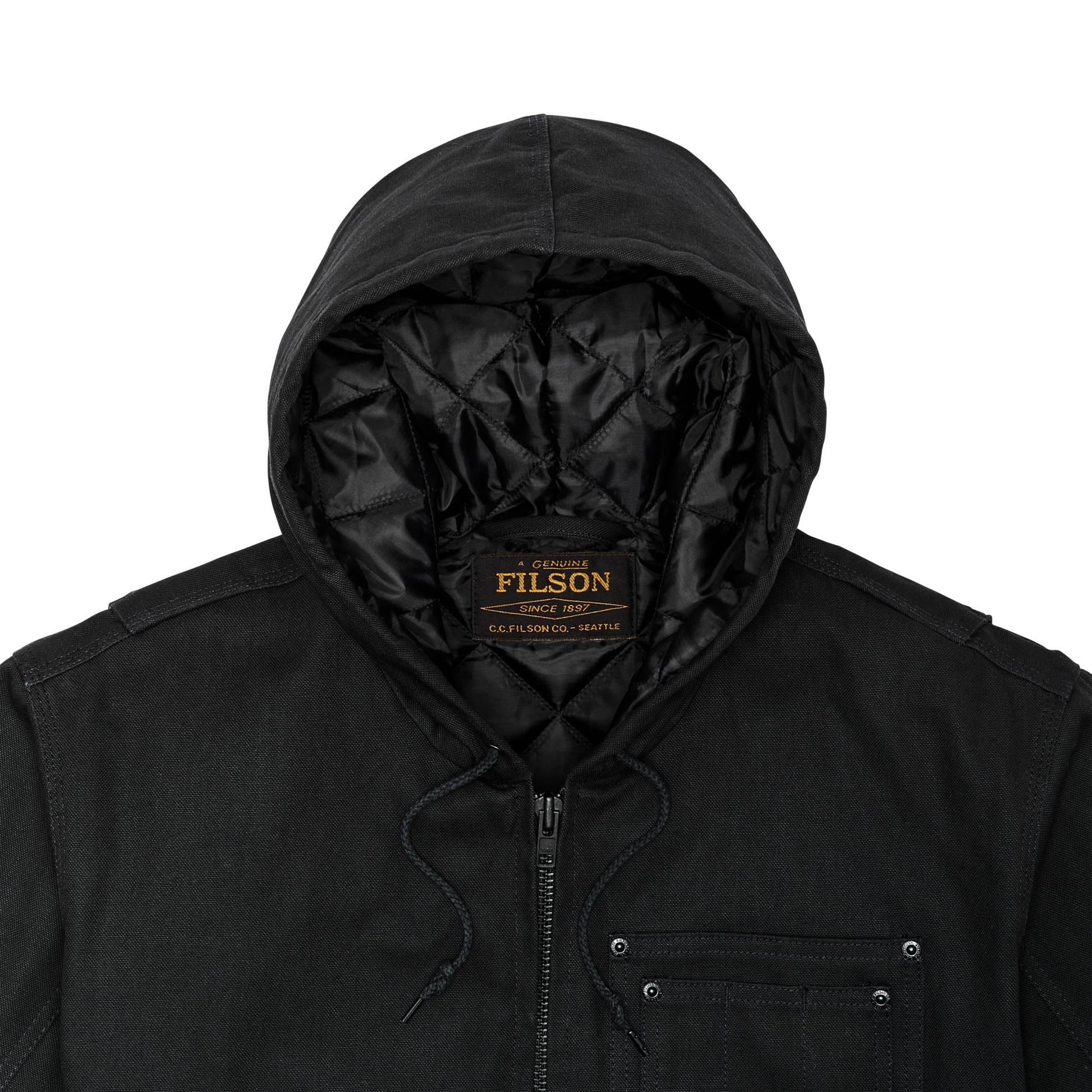 Alternate view of the Filson Worksmith Insulated Bomber Jacket - Black