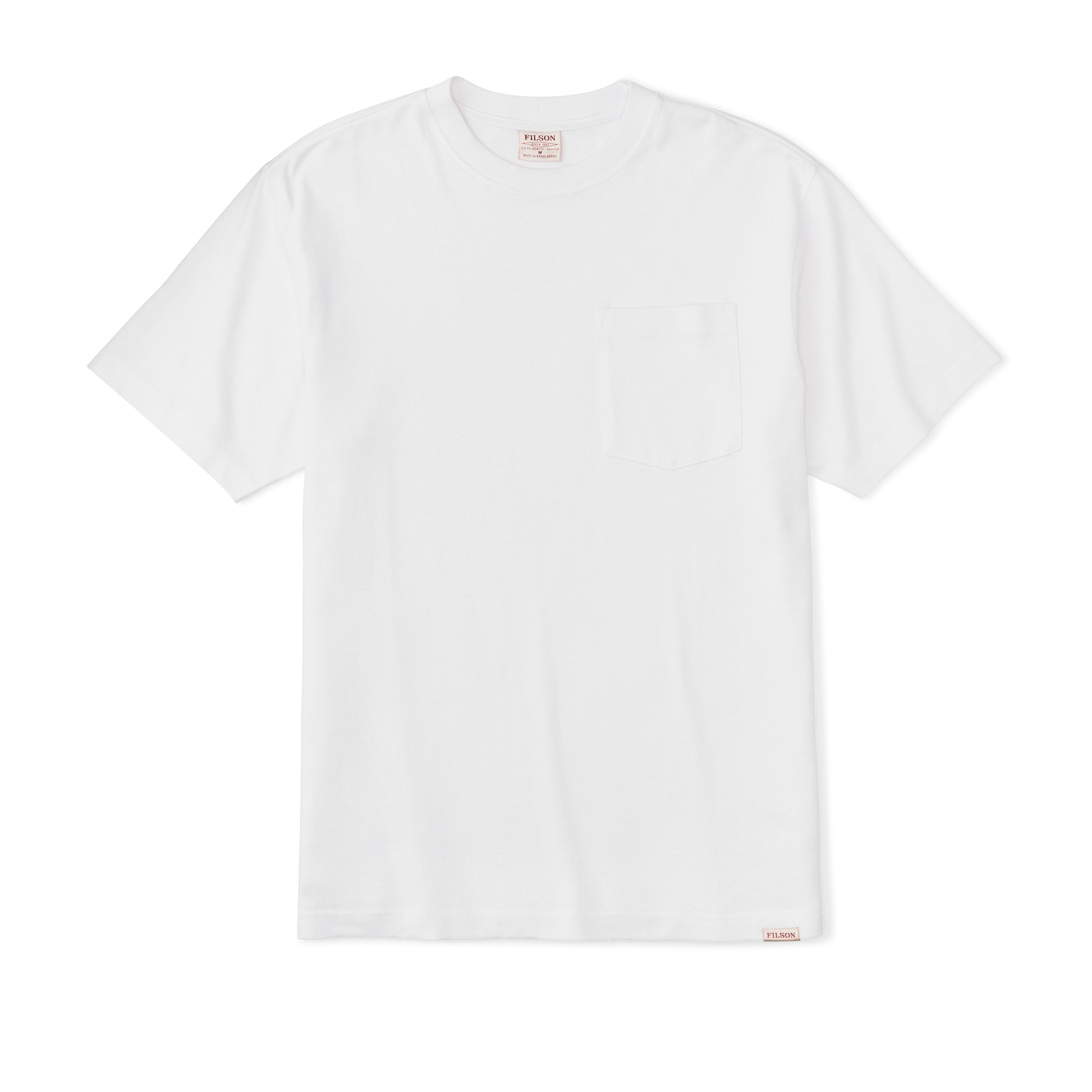 Front-facing image of the Filson Frontier Pocket T-shirt - Bright White