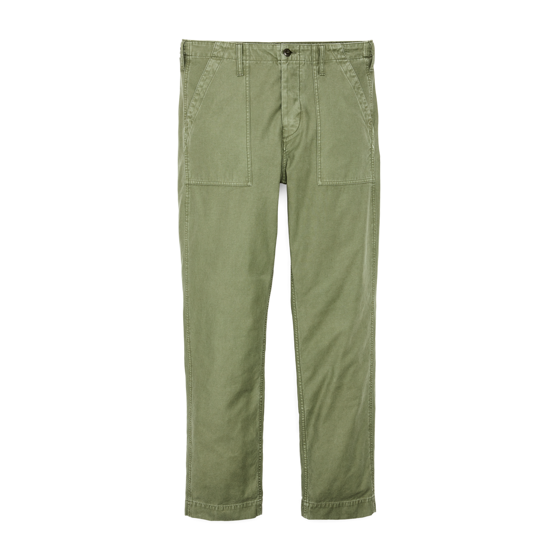 Front-facing image of the Filson Field Supply Pants - Washed Fatigue Green