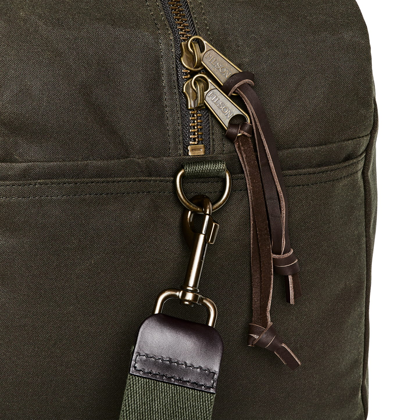 Alternate view of the Filson Medium Tin Cloth Duffle Bag - Otter Green