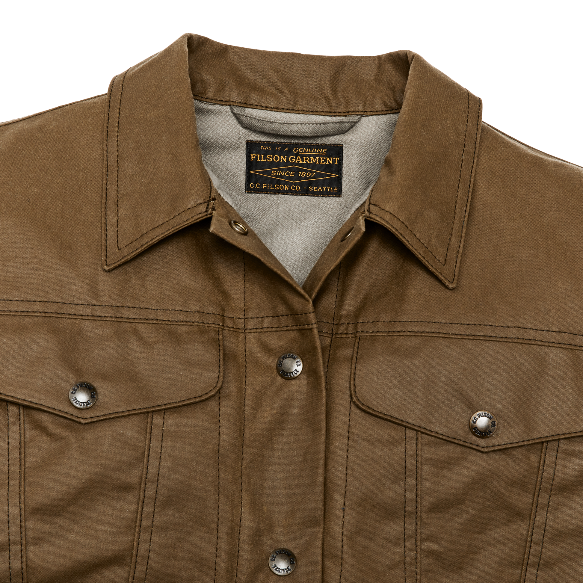 Alternate view of the Filson Women's Short Lined Cruiser Jacket - Dark Tan