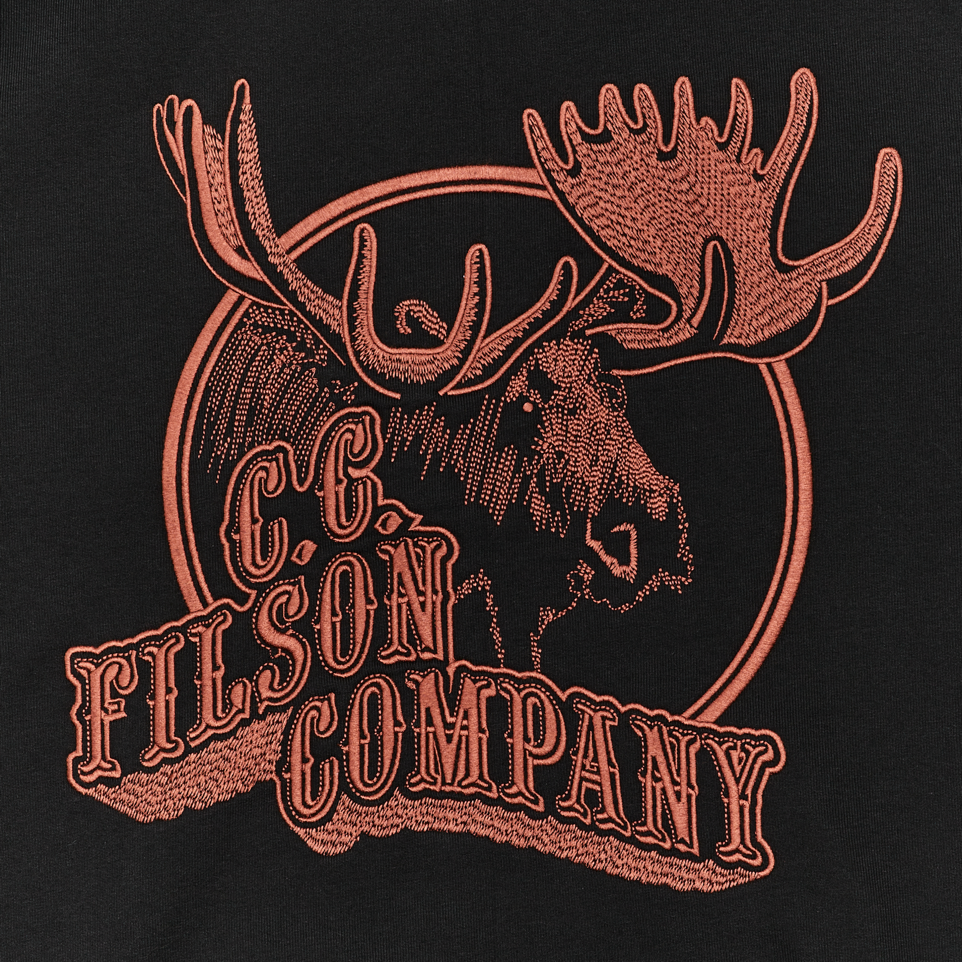 Alternate view of the Filson Prospector Embroidered Hoodie - Black / Moose