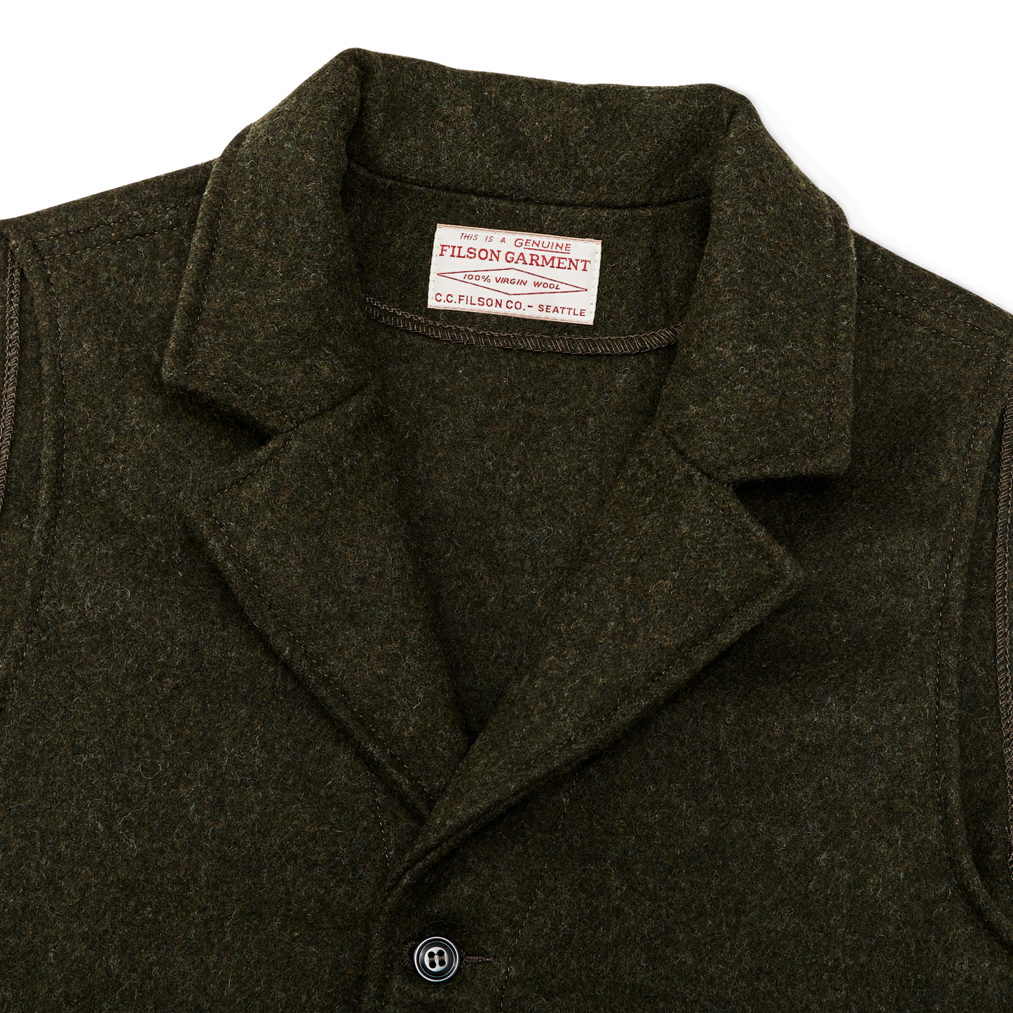 Alternate view of the Filson Western Vest - Forest Green