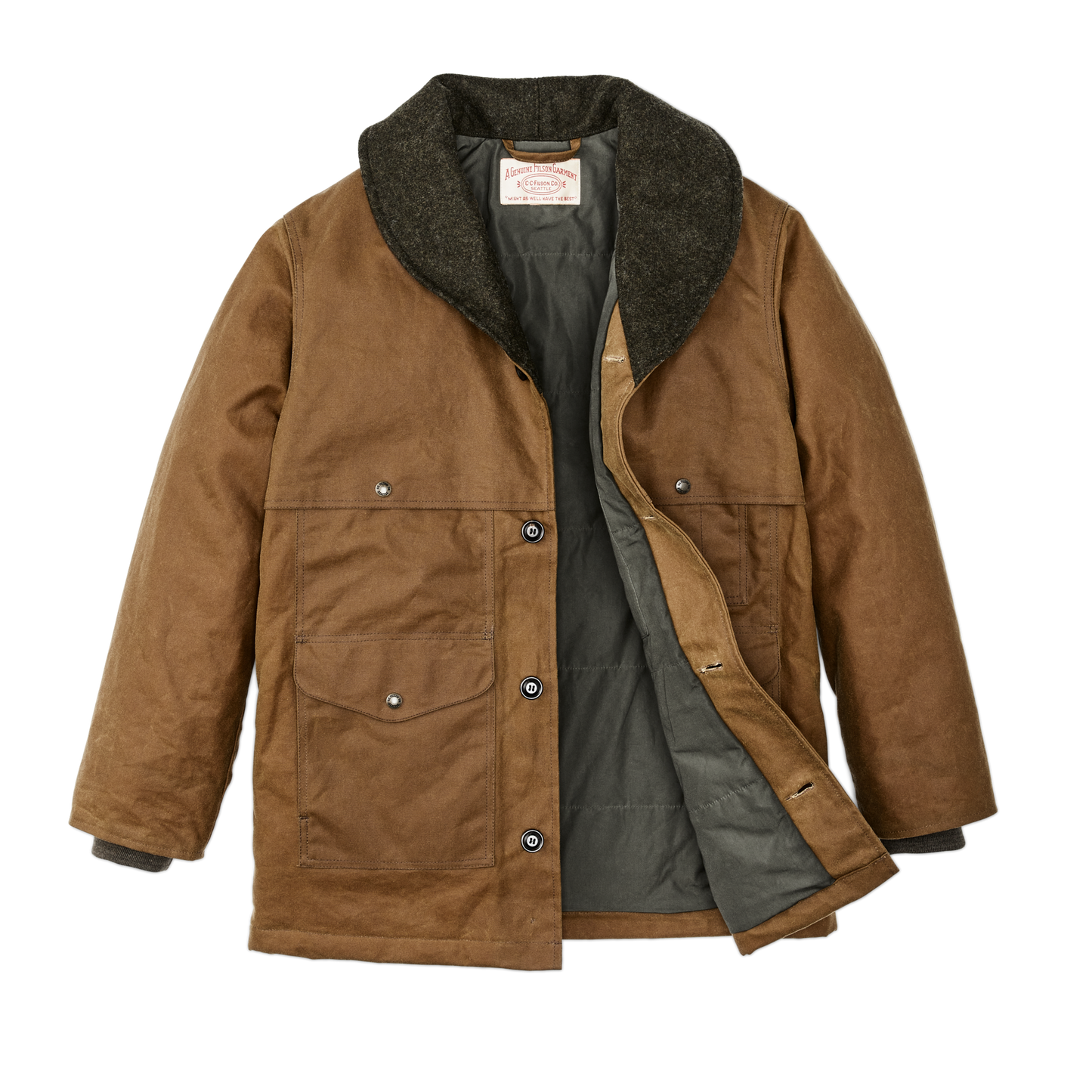 Alternate view of the Filson Tin Cloth Insulated Packer Coat - Dark Tan