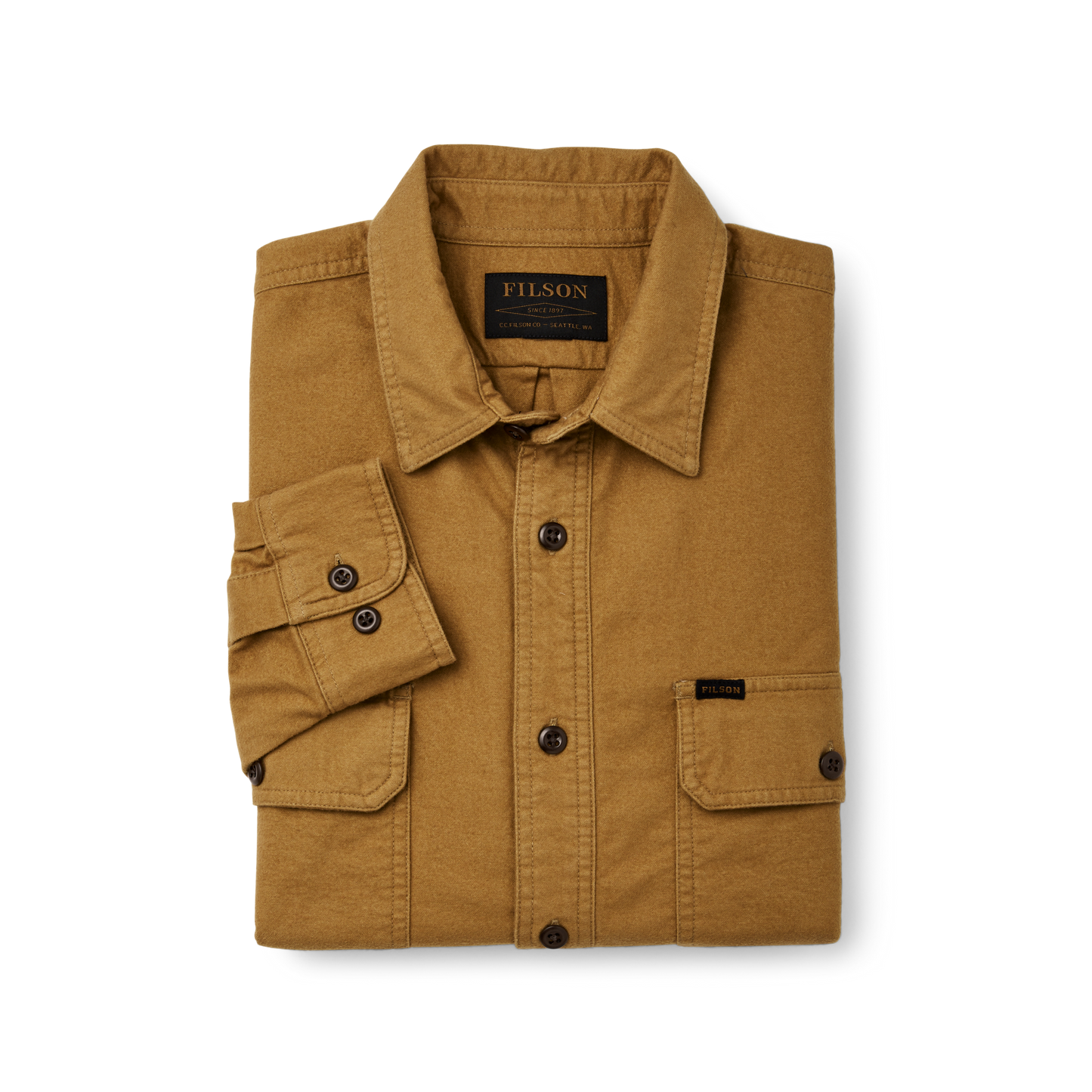 Alternate view of the Filson Field Flannel Shirt - Nubuck Tan