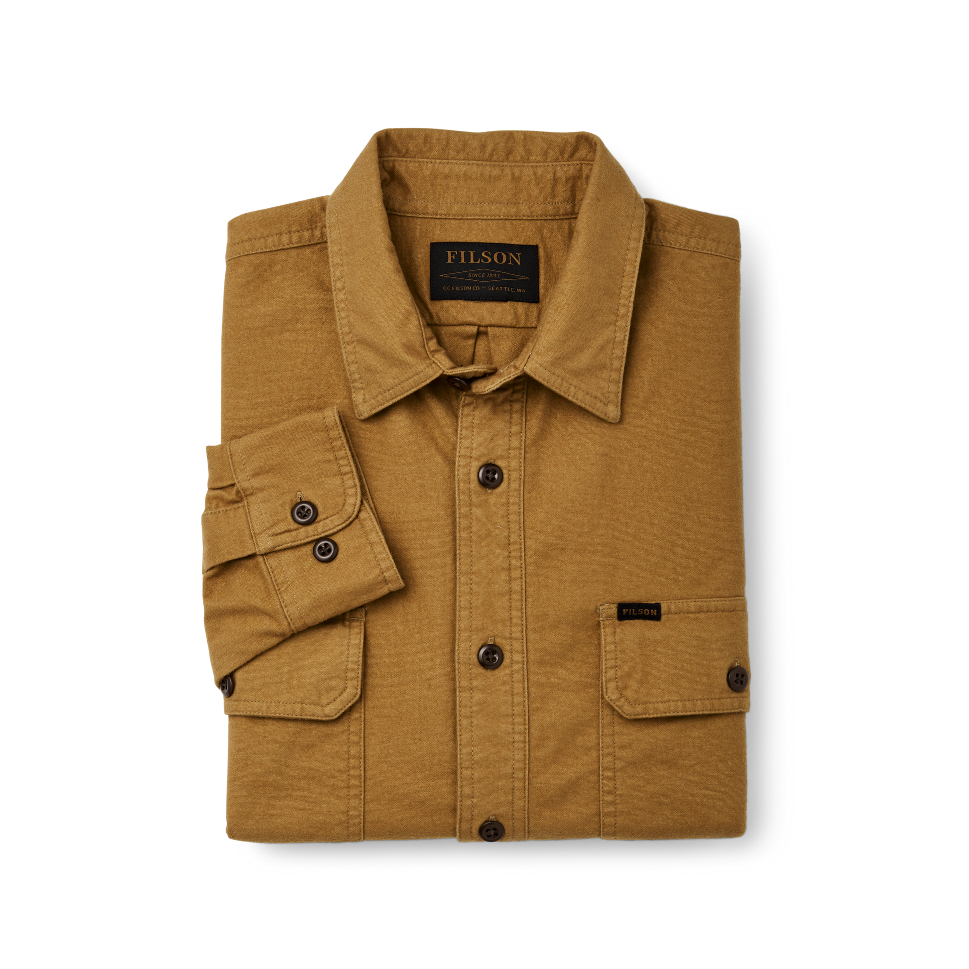 Alternate view of the Filson Field Flannel Shirt - Nubuck Tan