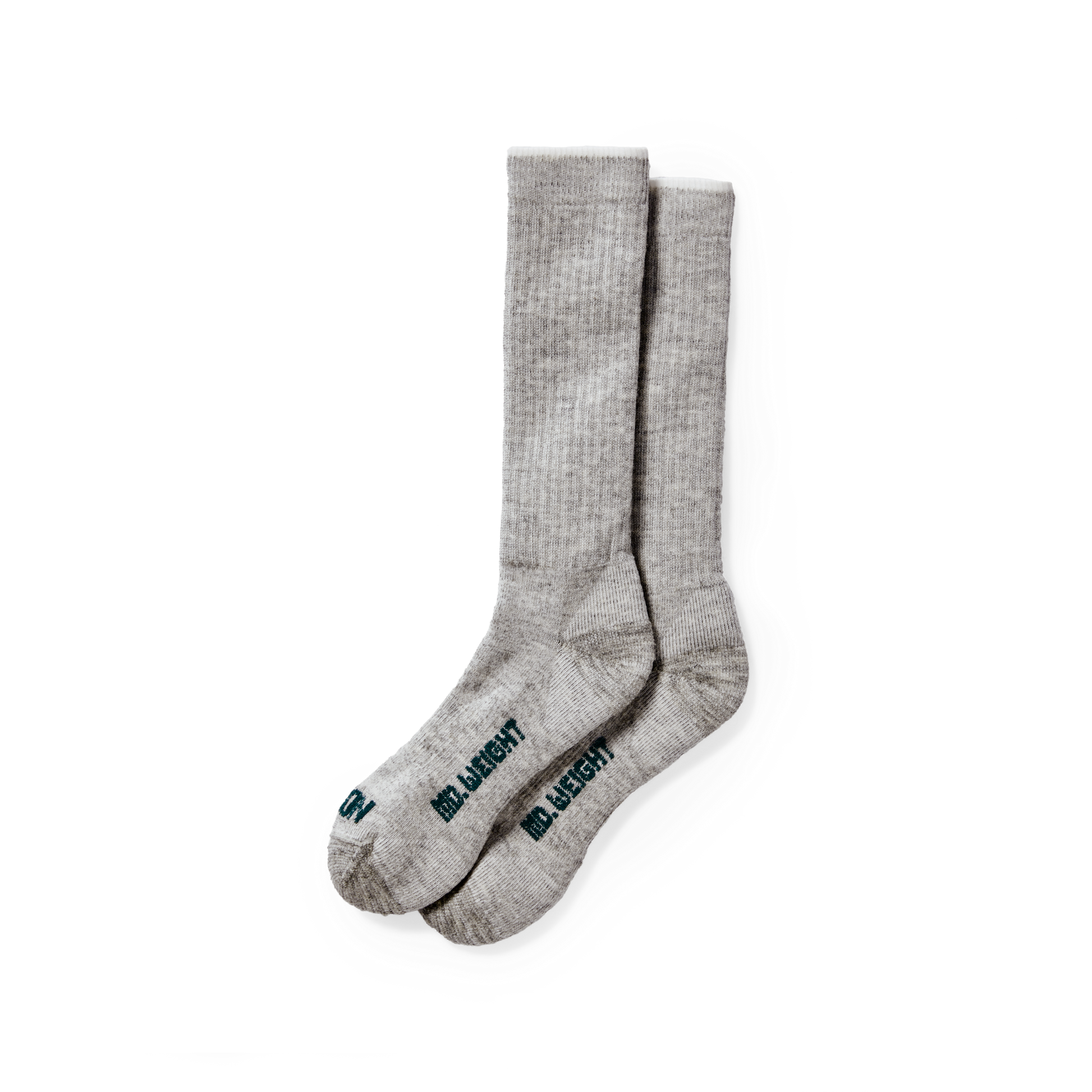 Front-facing image of the Filson Midweight Traditional Crew Socks - Gray Heather