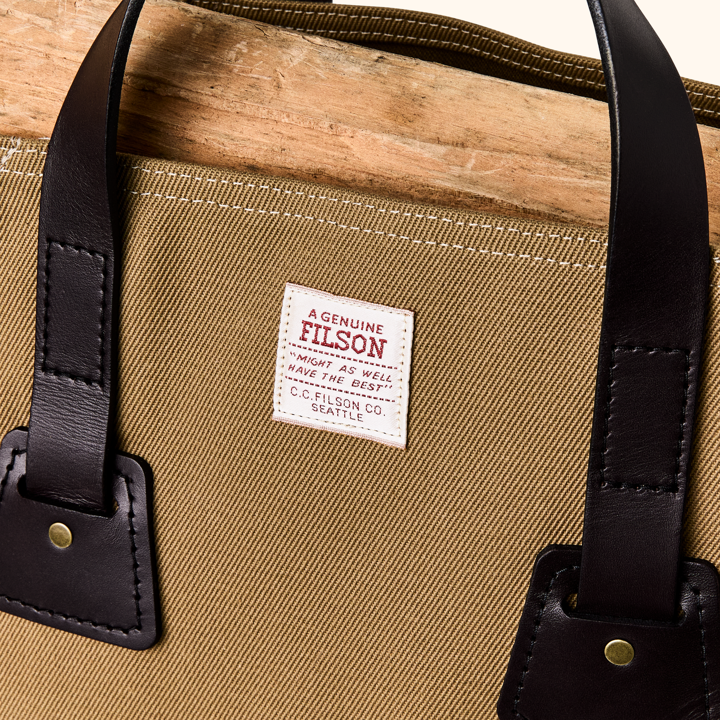 Alternate view of the Filson Rugged Twill Log Carrier - Tan