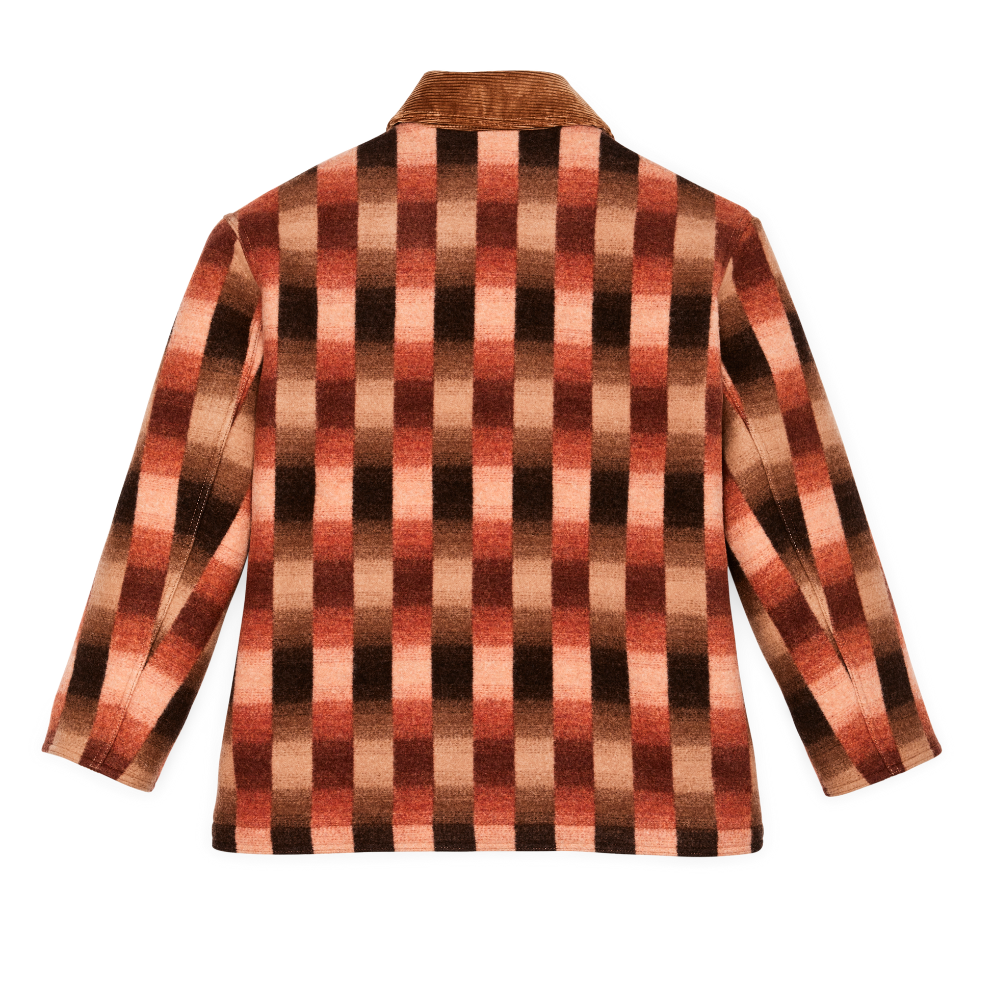 Alternate view of the Filson Women's Blanket Wool Barn Coat - Sunset Ombre Plaid