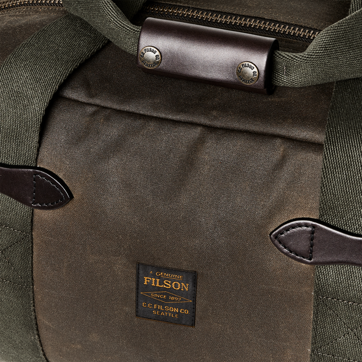 Alternate view of the Filson Small Tin Cloth Duffle Bag - Otter Green