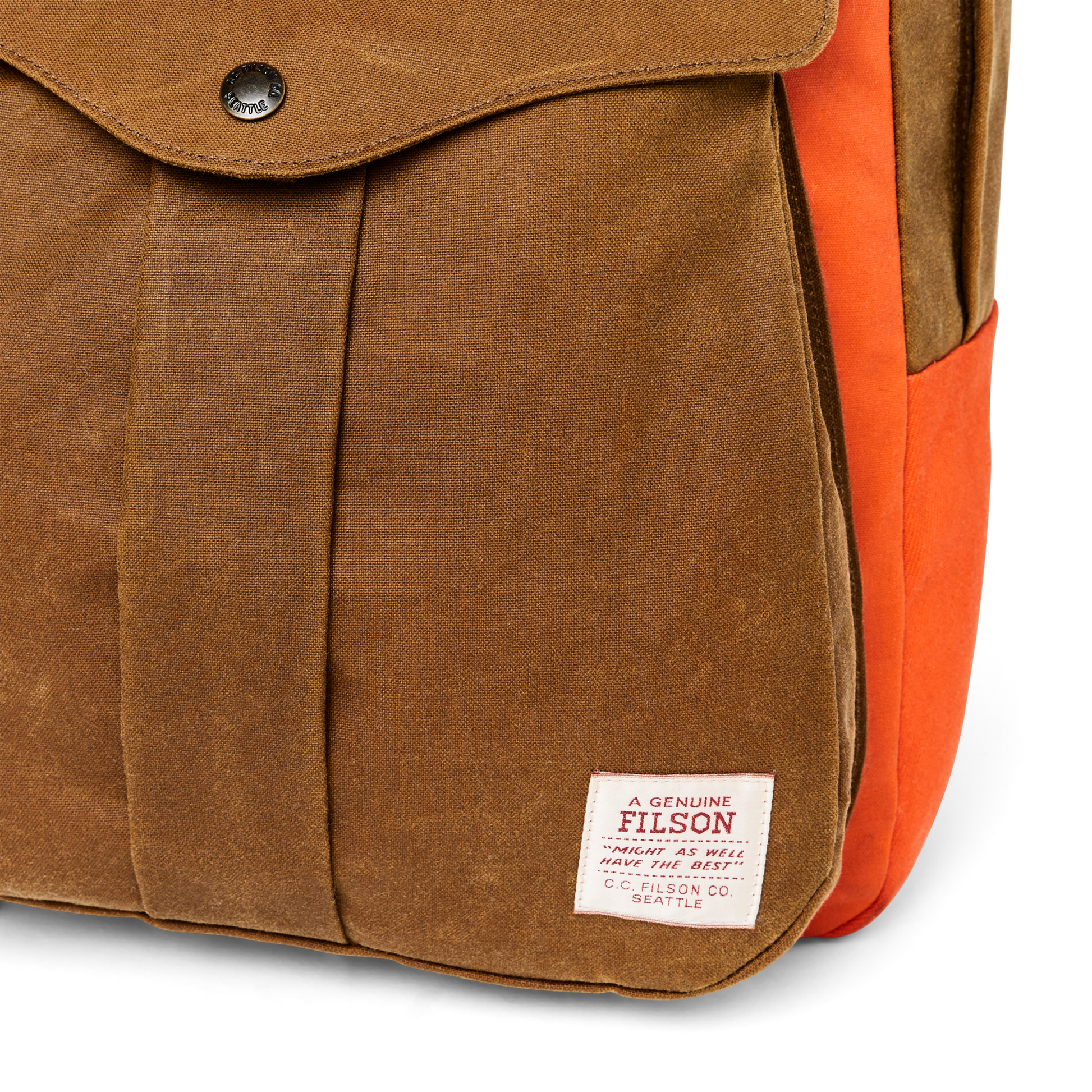 Alternate view of the Filson Journeyman Backpack - Dark Tan / Flame