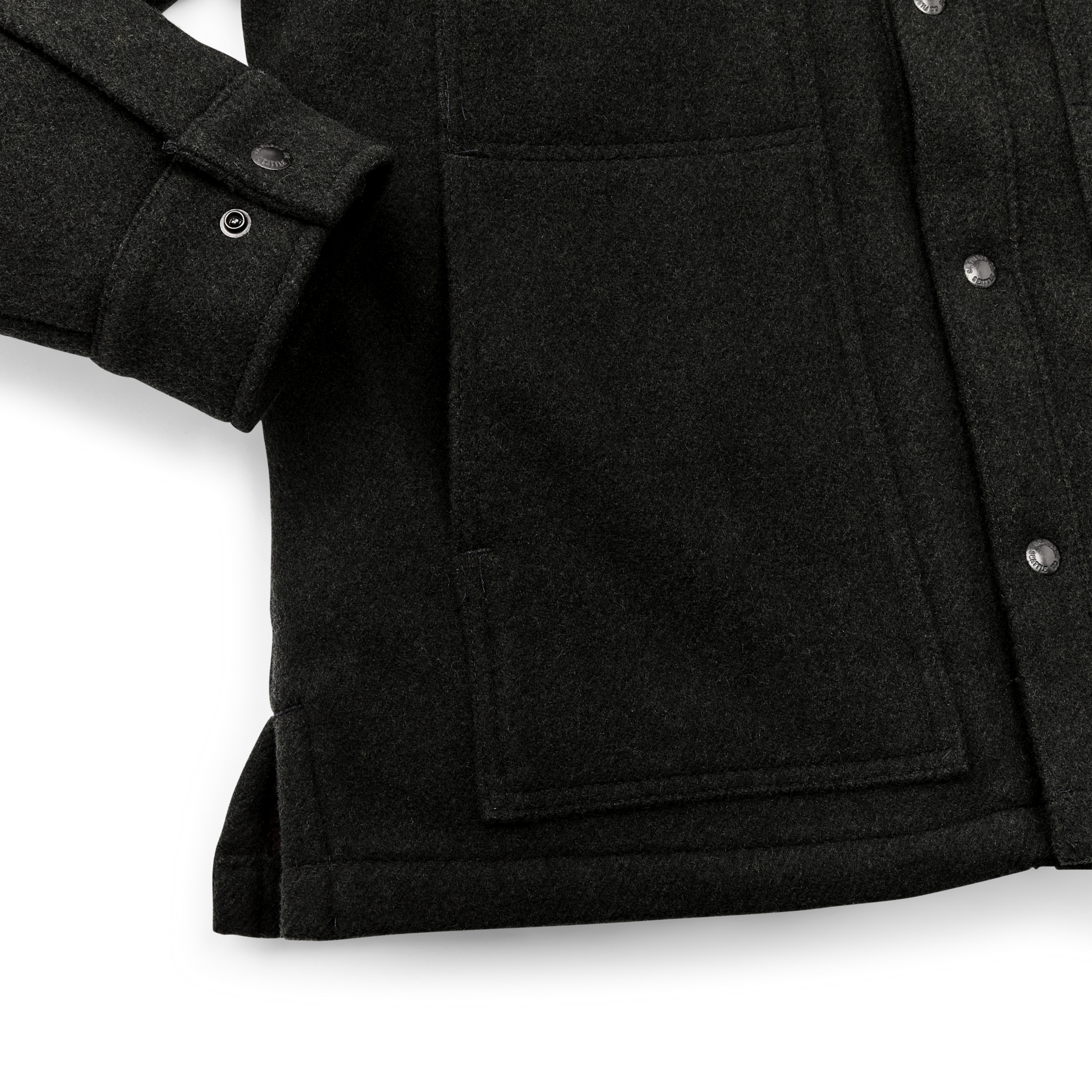 Alternate view of the Filson Lined Mackinaw Wool Cape Coat - Peat Black