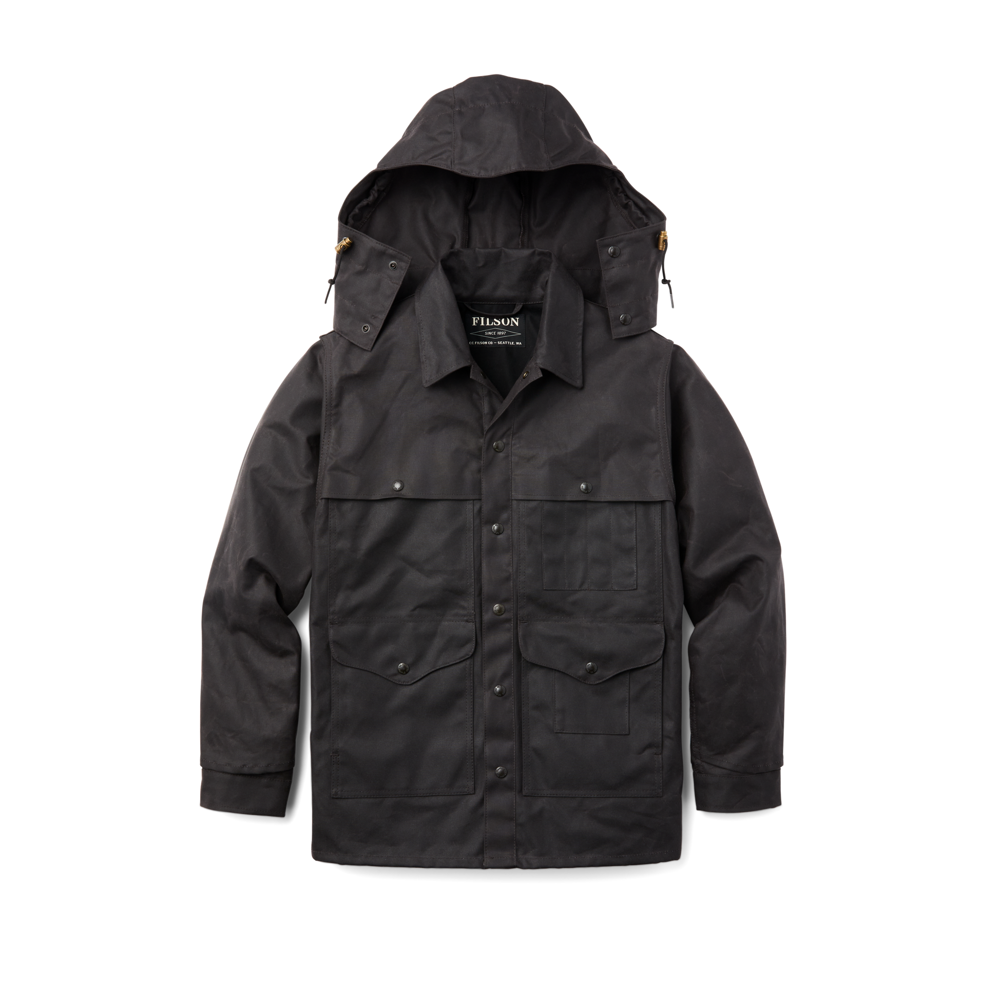 Alternate view of the Filson Tin Cloth Hood - Cinder