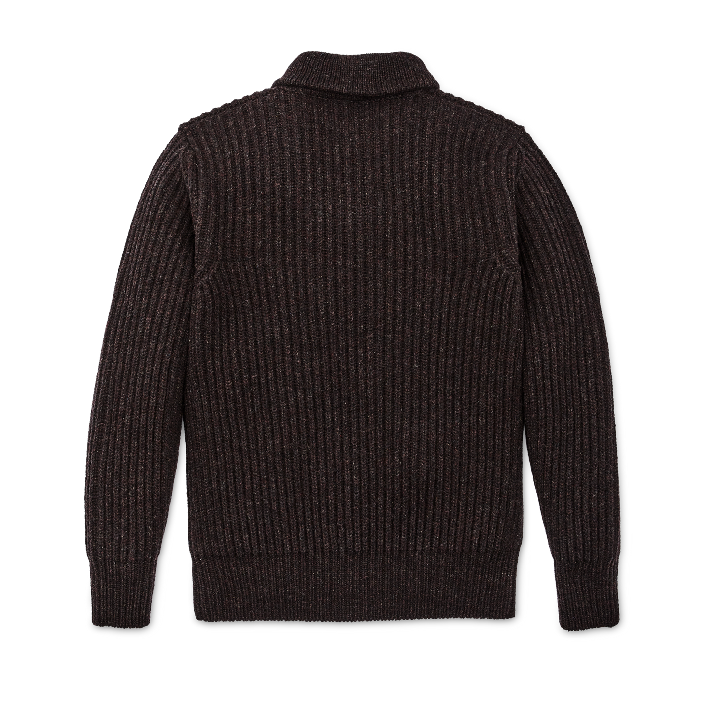 Alternate view of the Filson Bristol Shawl Neck Sweater  - Dark Brown Heather