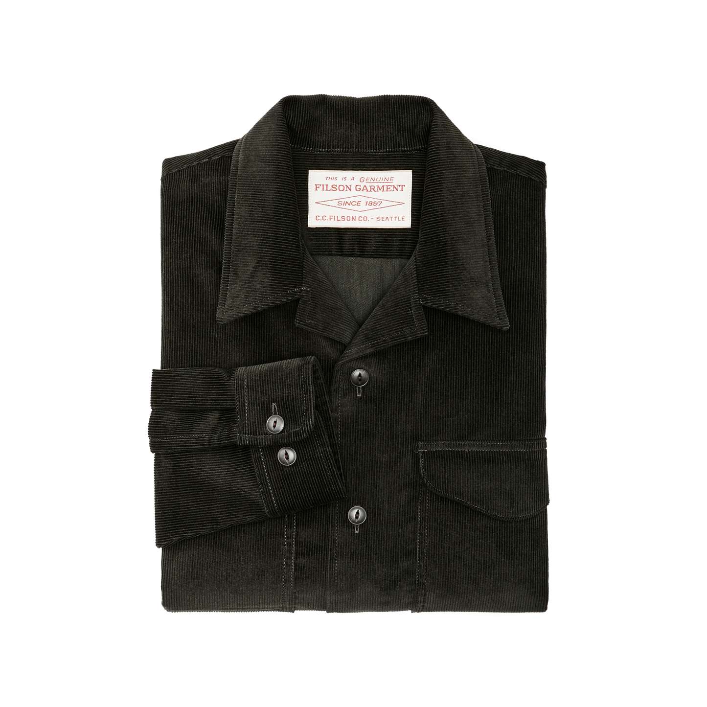 Alternate view of the Filson Corduroy Camp Shirt - Dark Green