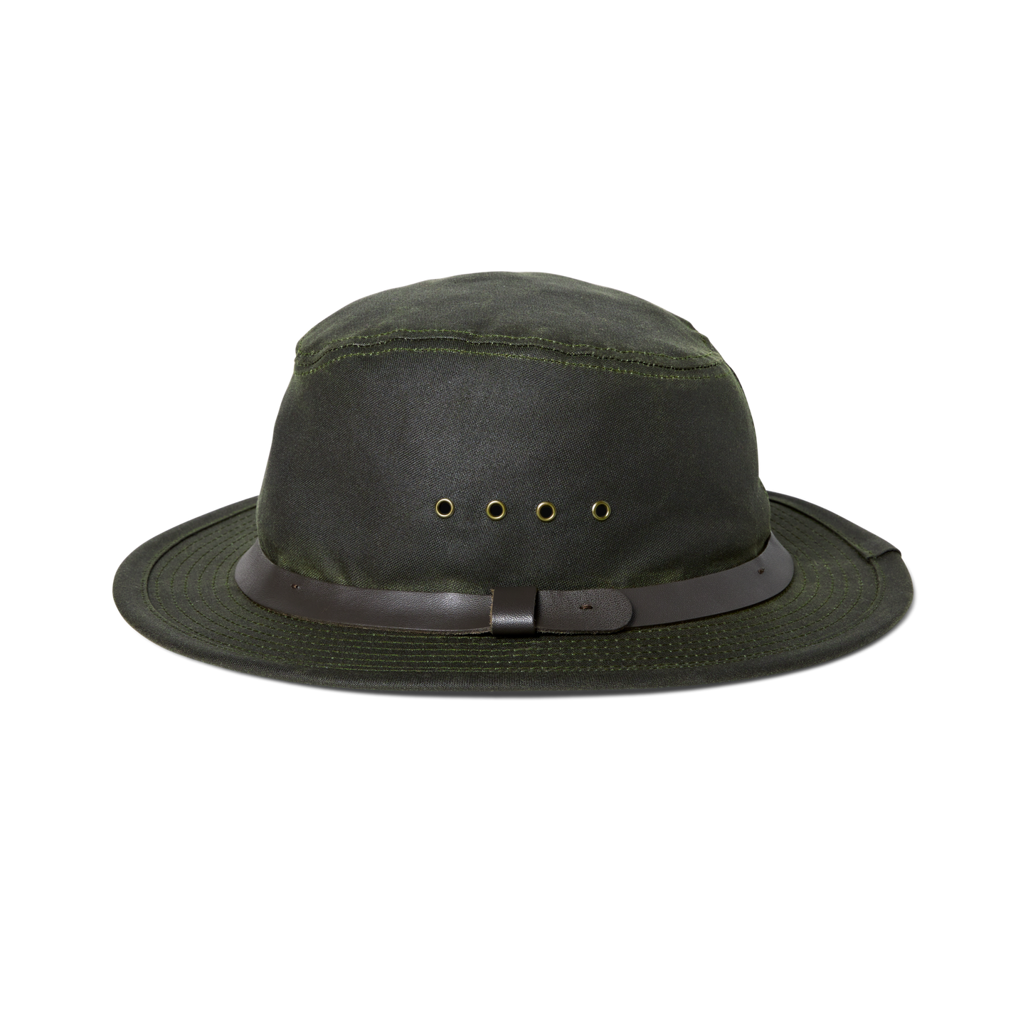 Front-facing image of the Filson Tin Cloth Packer Hat - Otter Green