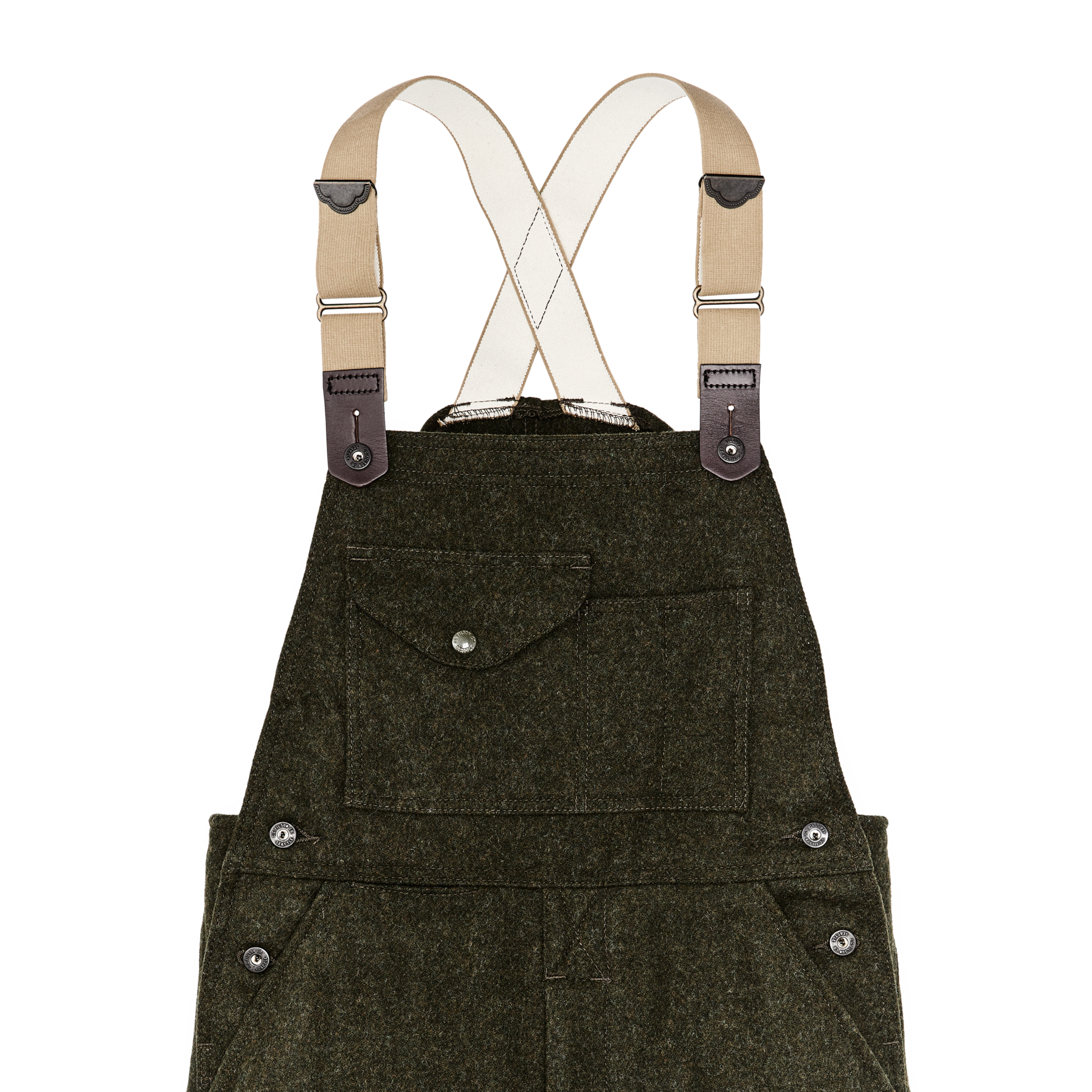 Alternate view of the Filson Mackinaw Wool Bibs - Forest Green