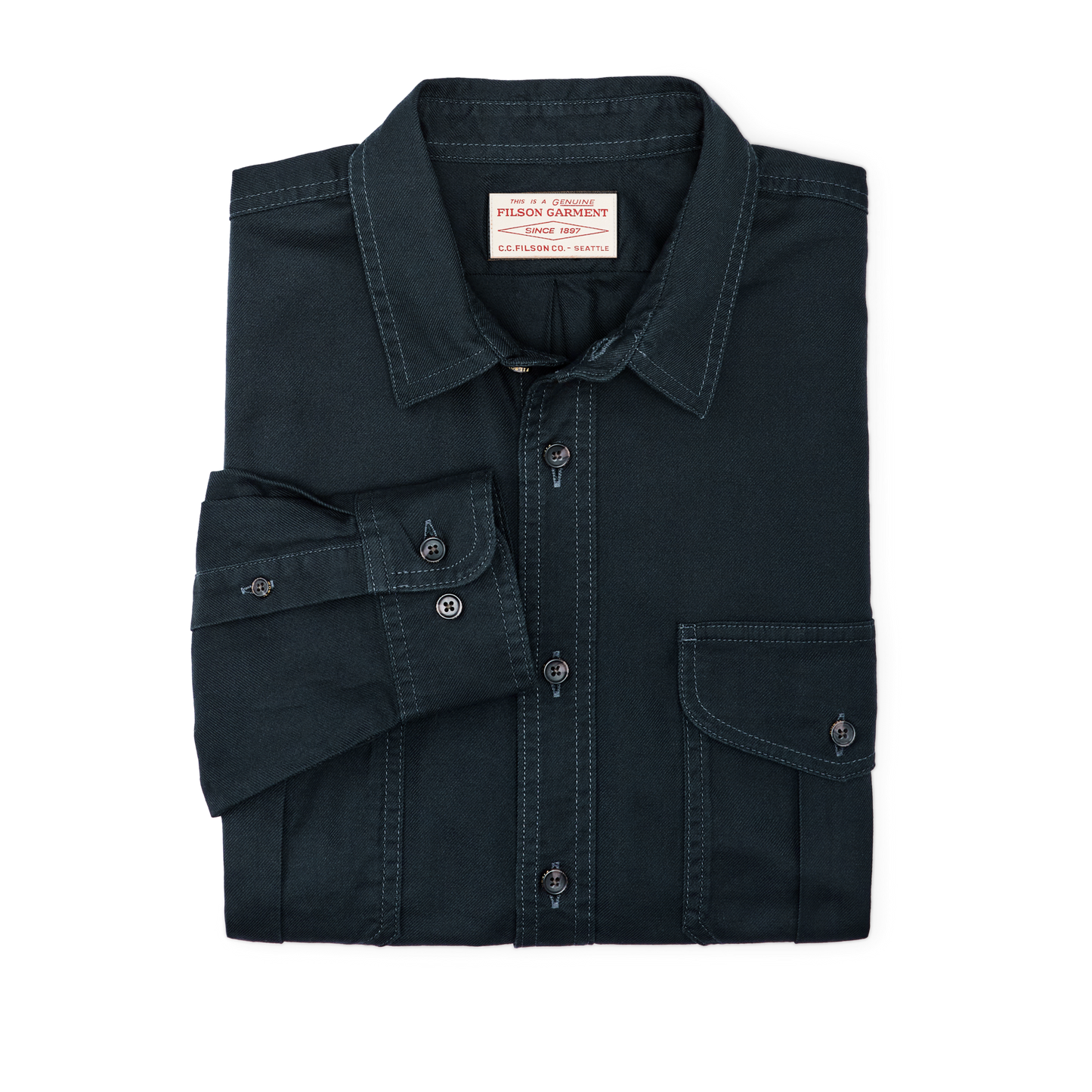 Alternate view of the Filson Lightweight Alaskan Guide Shirt - Midnight Navy