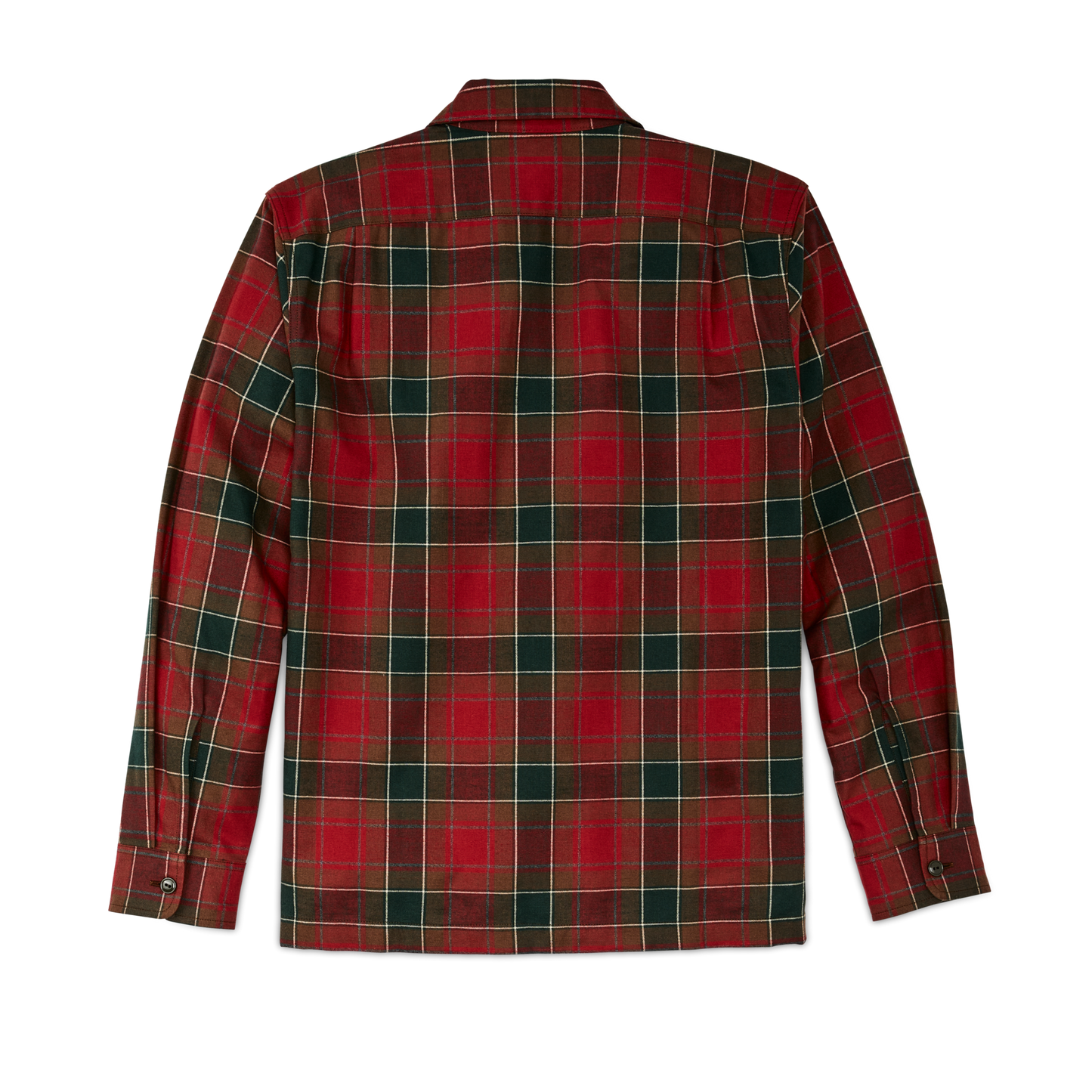 Alternate view of the Filson Elk Heights Camp Shirt - Sycamore Green / Red Plaid