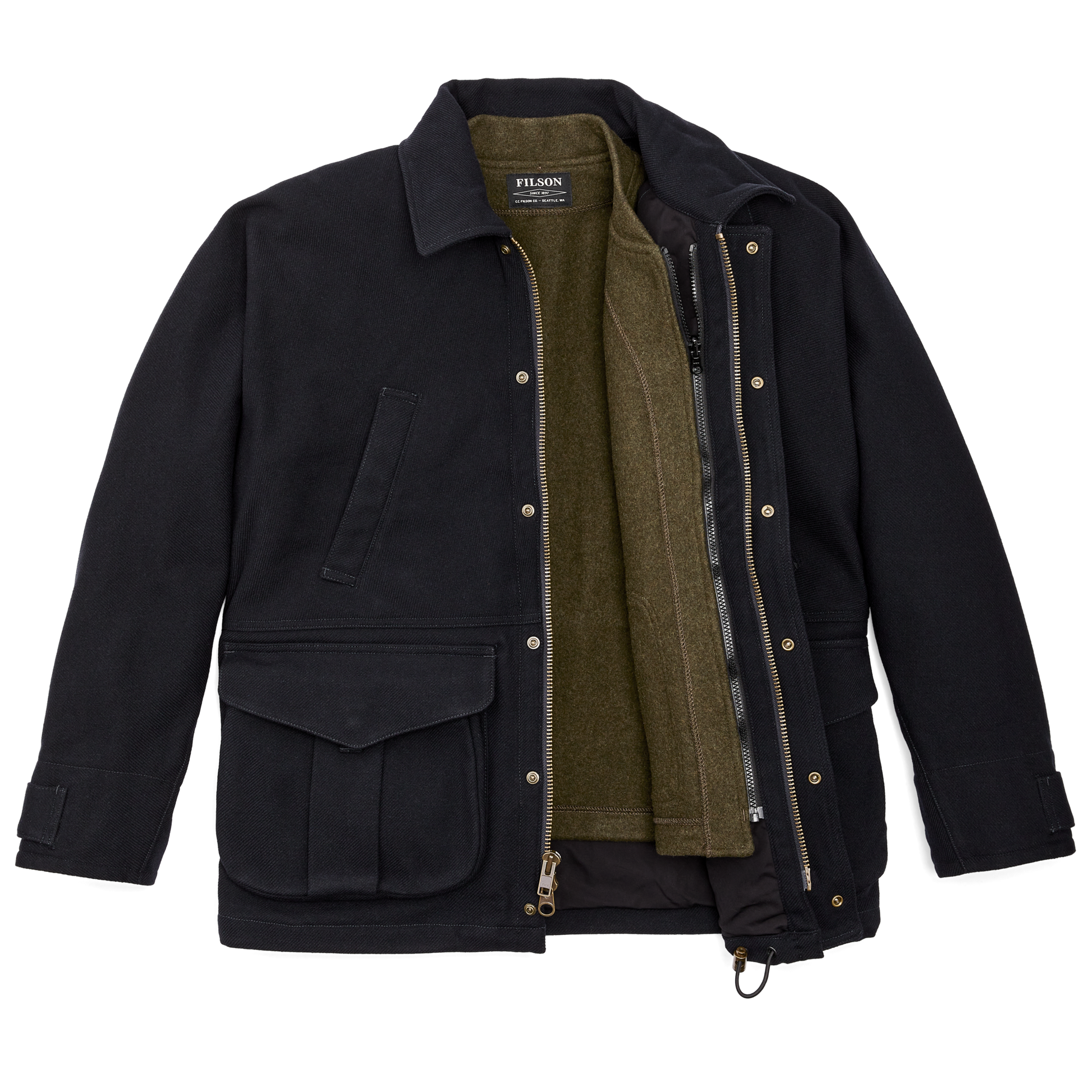 Alternate view of the Filson Cavalry Wool Field Jacket - Navy|Accepts Filson liners, sold separately.