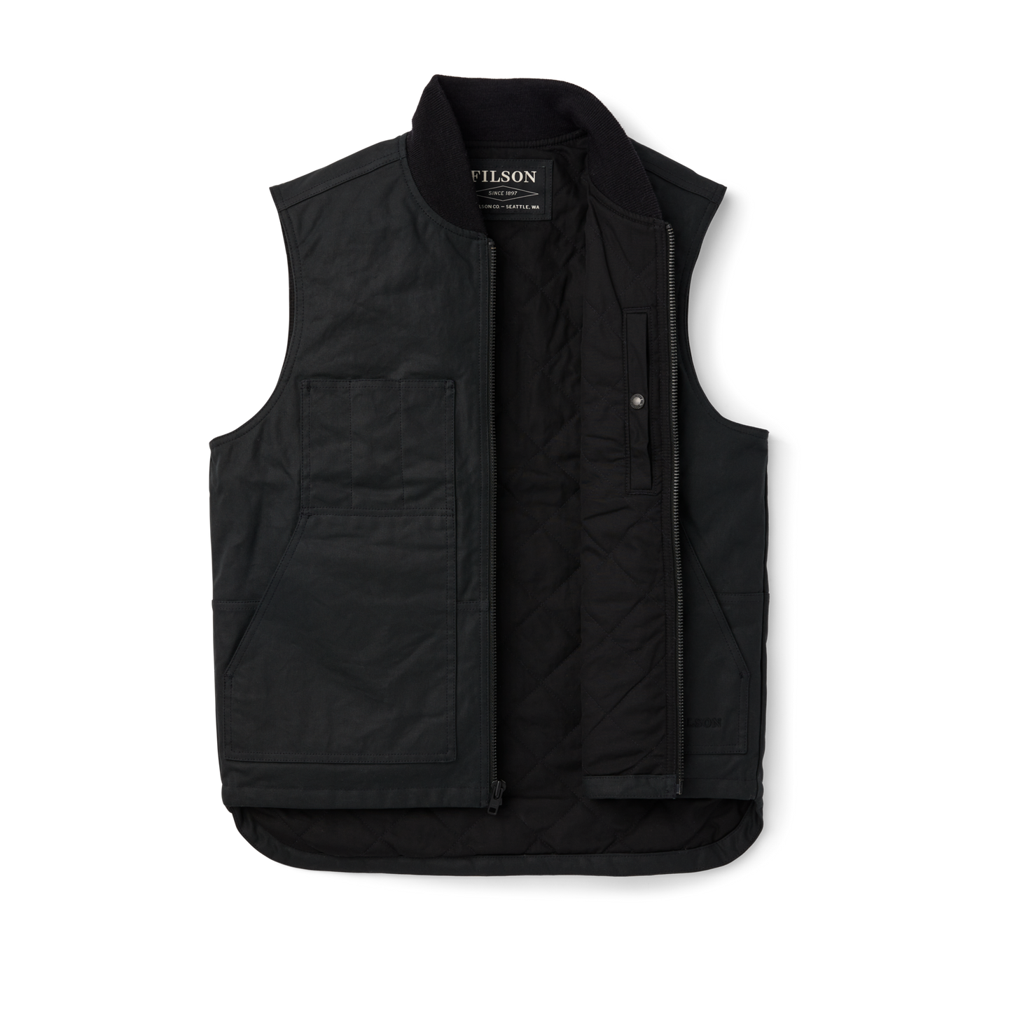 Alternate view of the Filson Tin Cloth Insulated Work Vest - Black