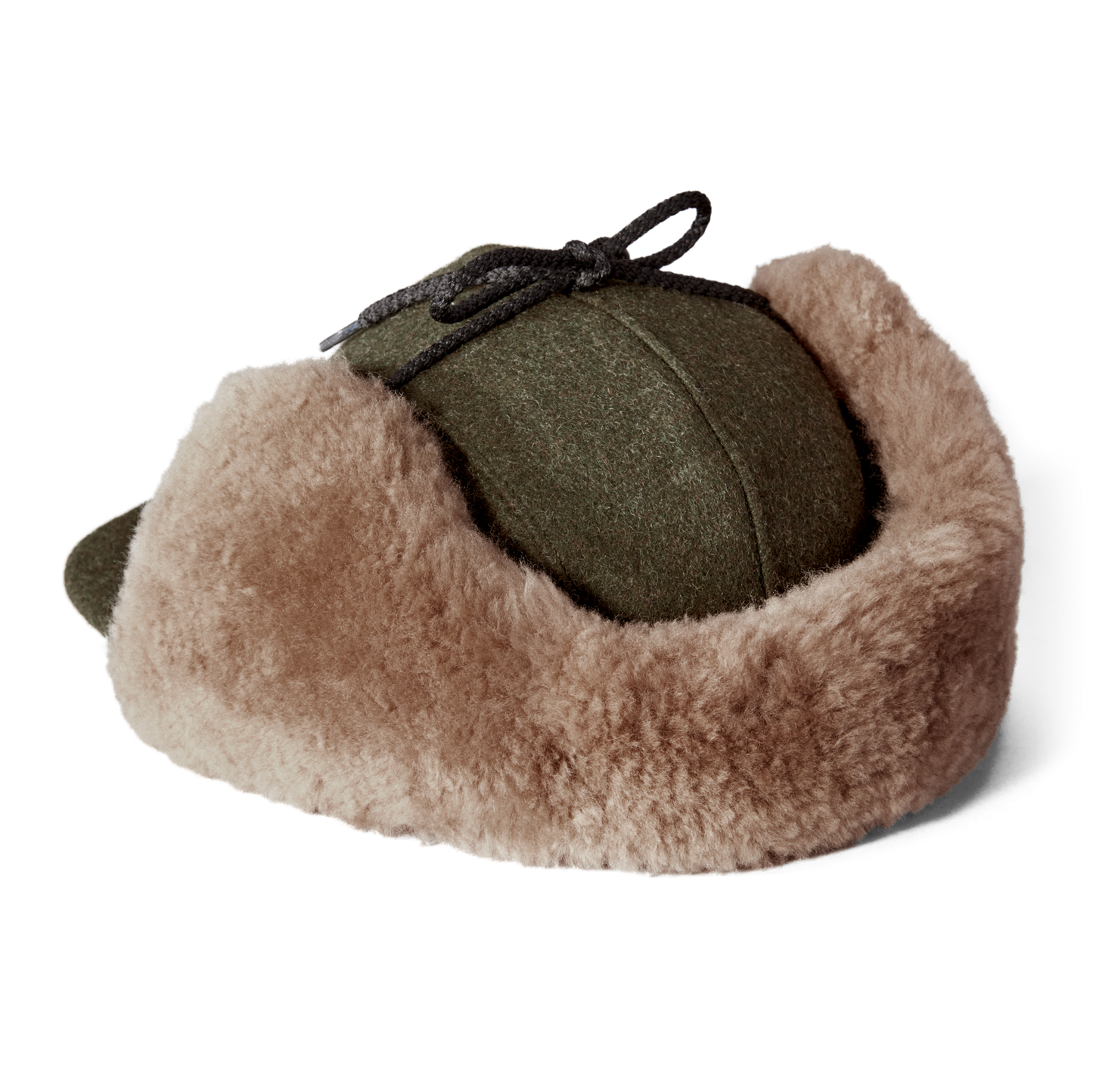 Alternate view of the Filson Double Mackinaw Wool Cap - Forest Green/acorn