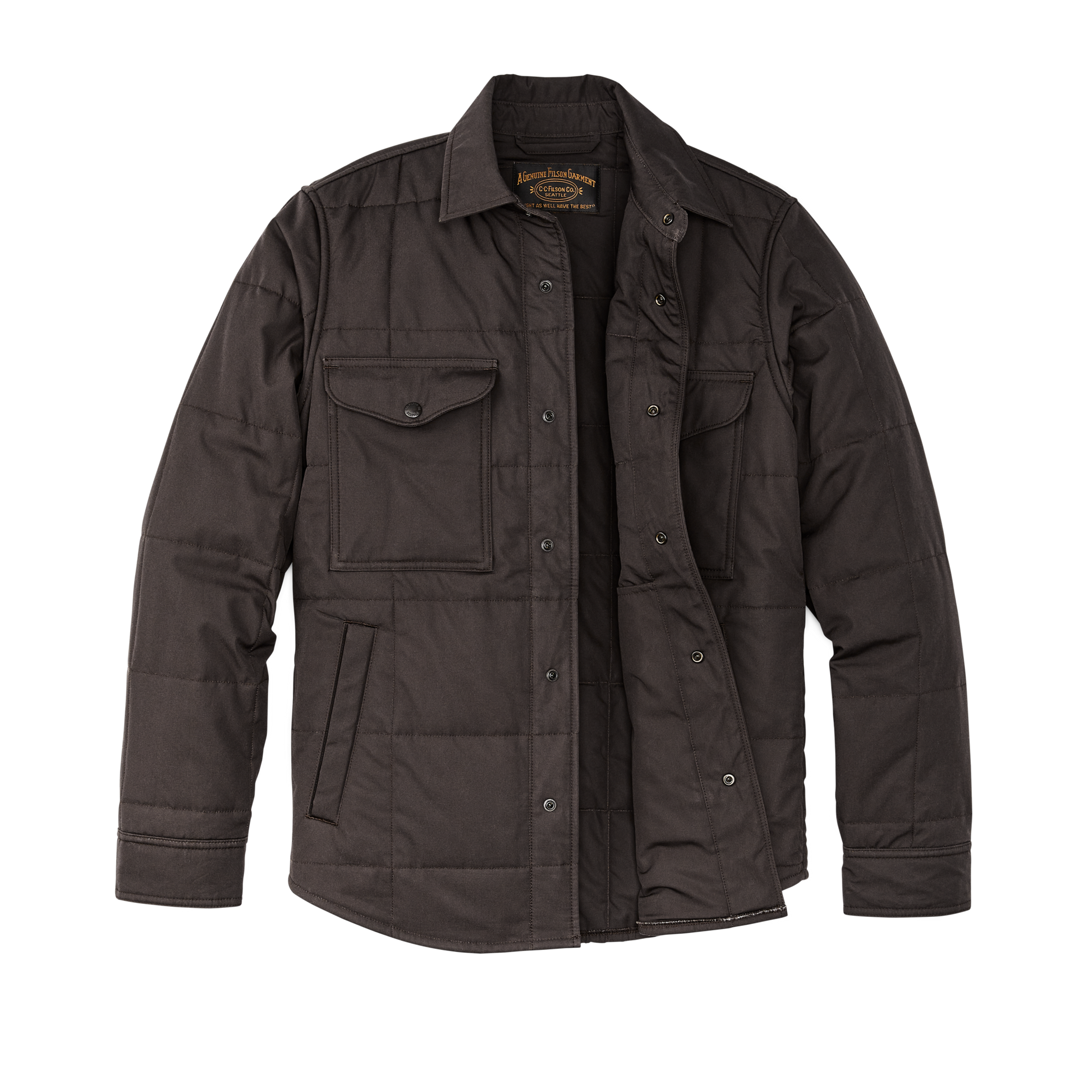 Alternate view of the Filson Cover Cloth Quilted Jac-shirt - Cinder