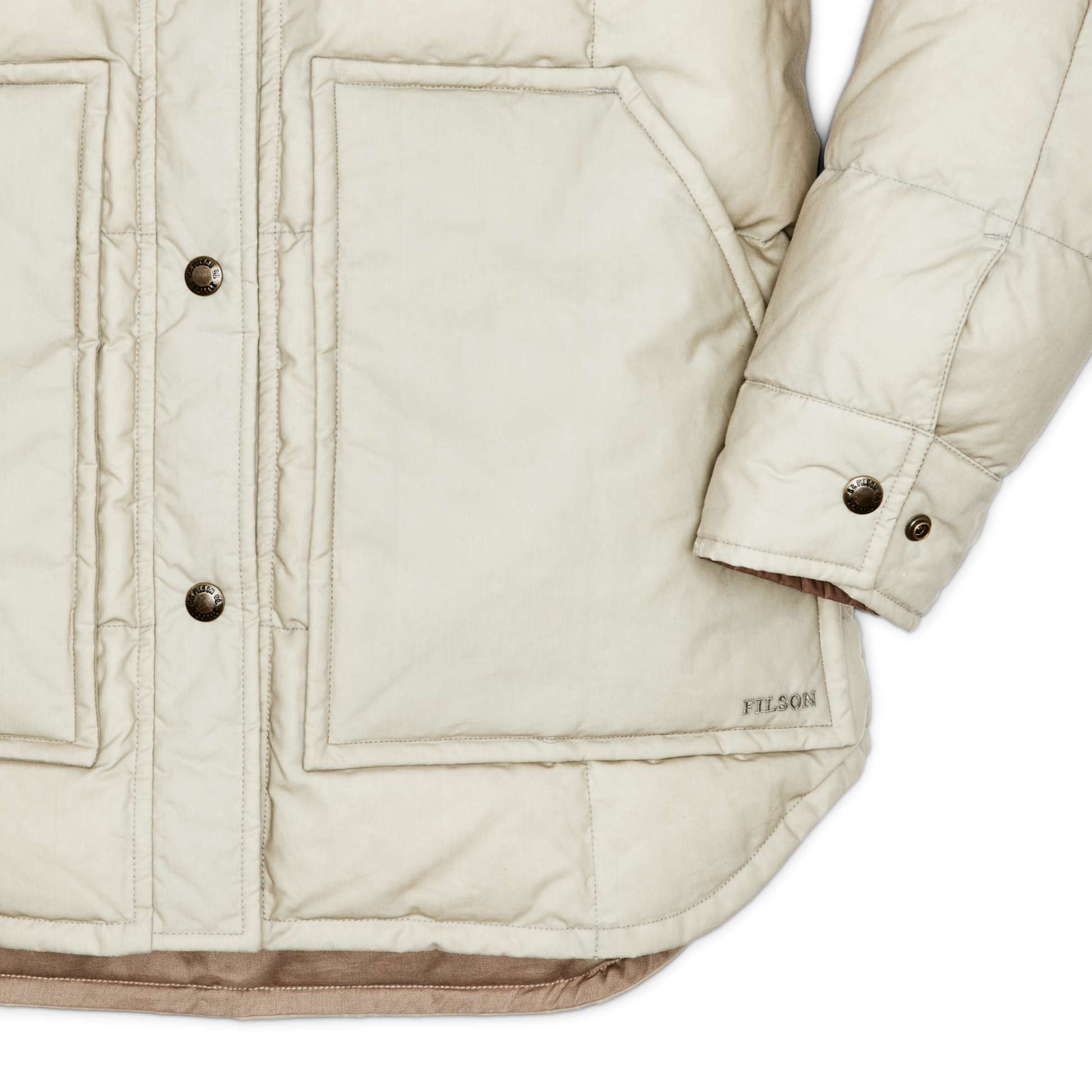 Alternate view of the Filson Women's Waxed Down Barn Coat - Light Tan