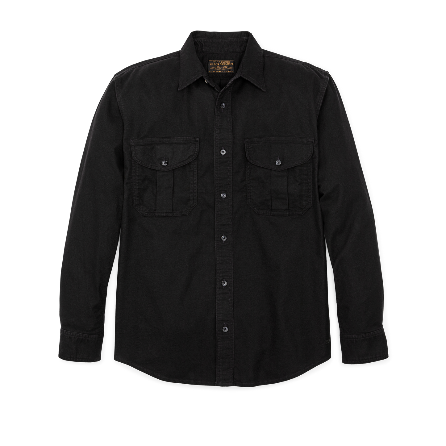 Front-facing image of the Filson Alaskan Guide Shirt - Black