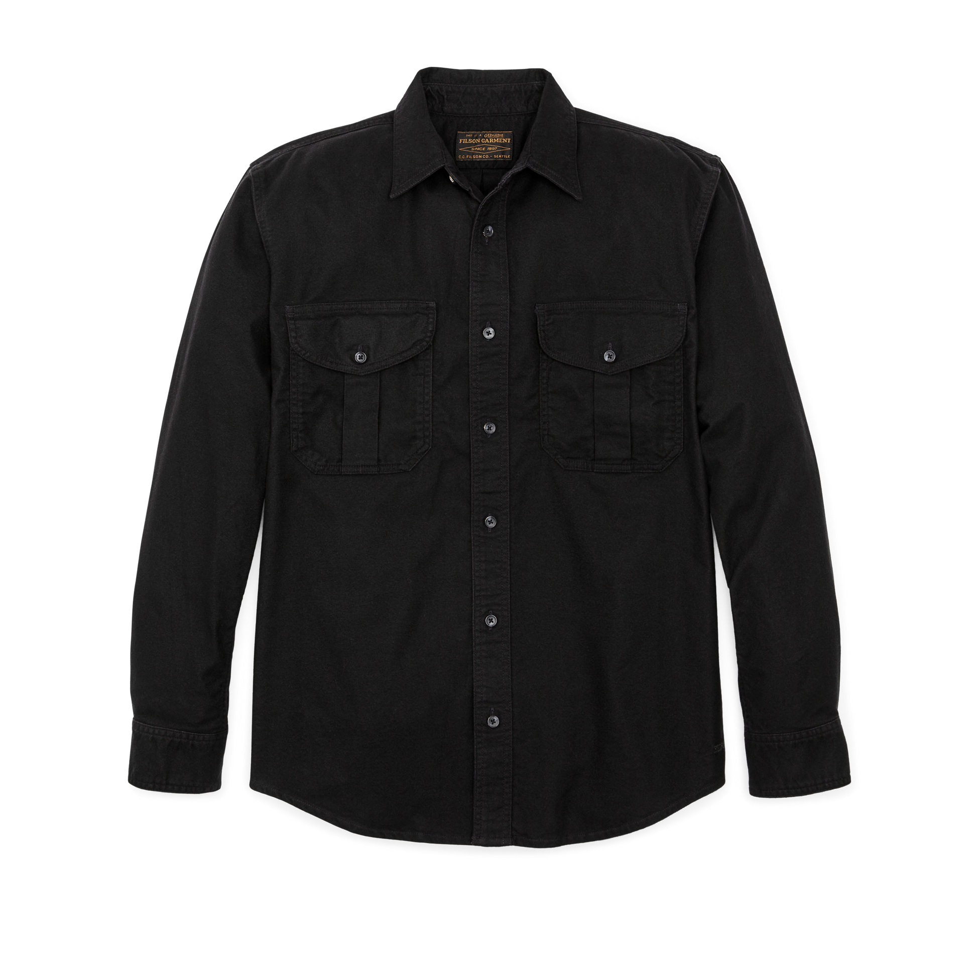 Front-facing image of the Filson Alaskan Guide Shirt - Black